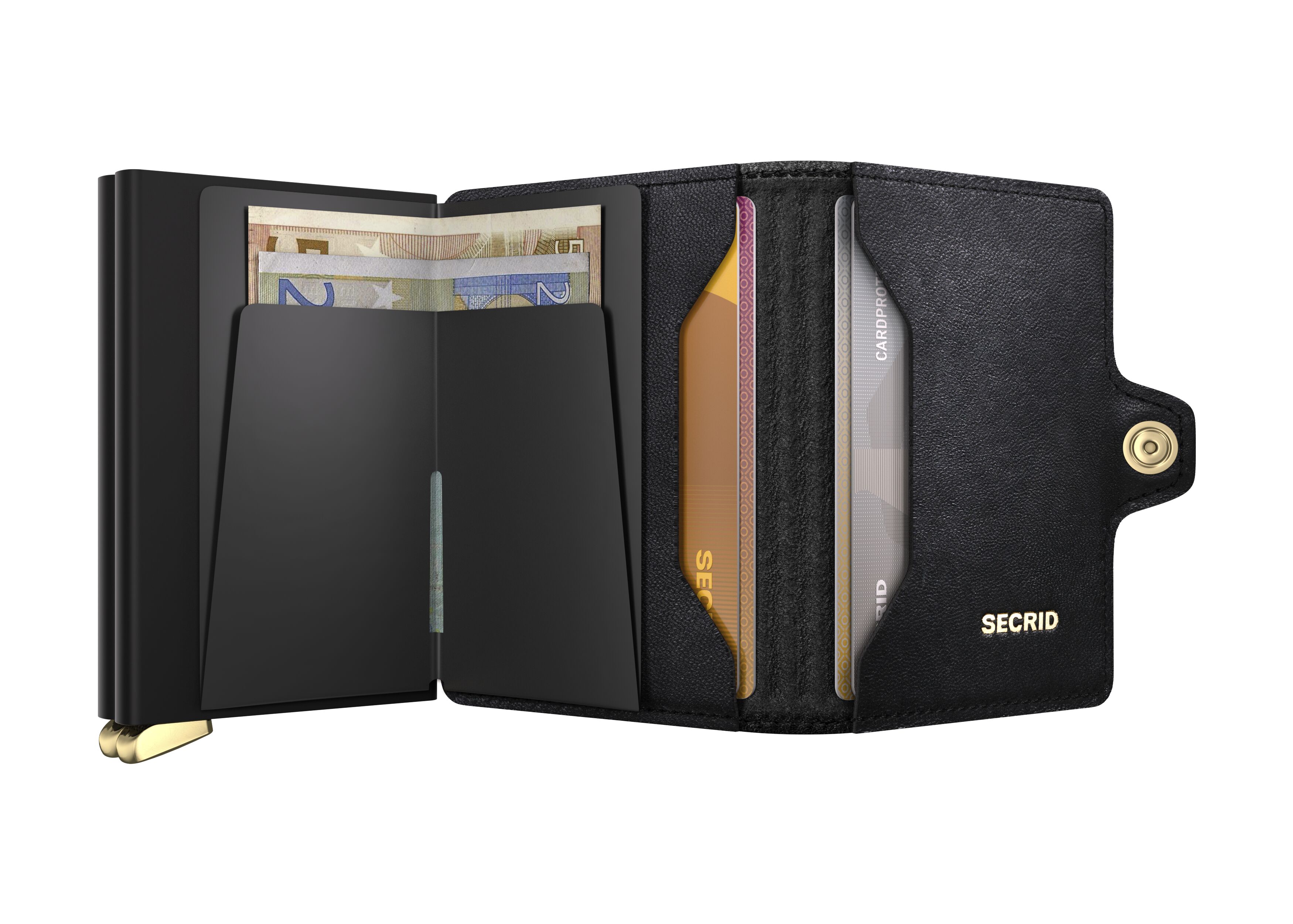 Secrid Twinwallet Emboss Diamond Black+ – geöffnet
