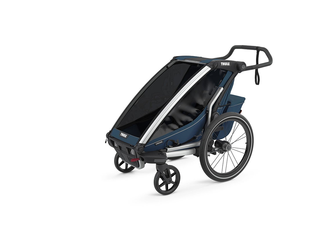 Thule Kinderanhaenger Chariot Cross 1 Sitzer majolica blau