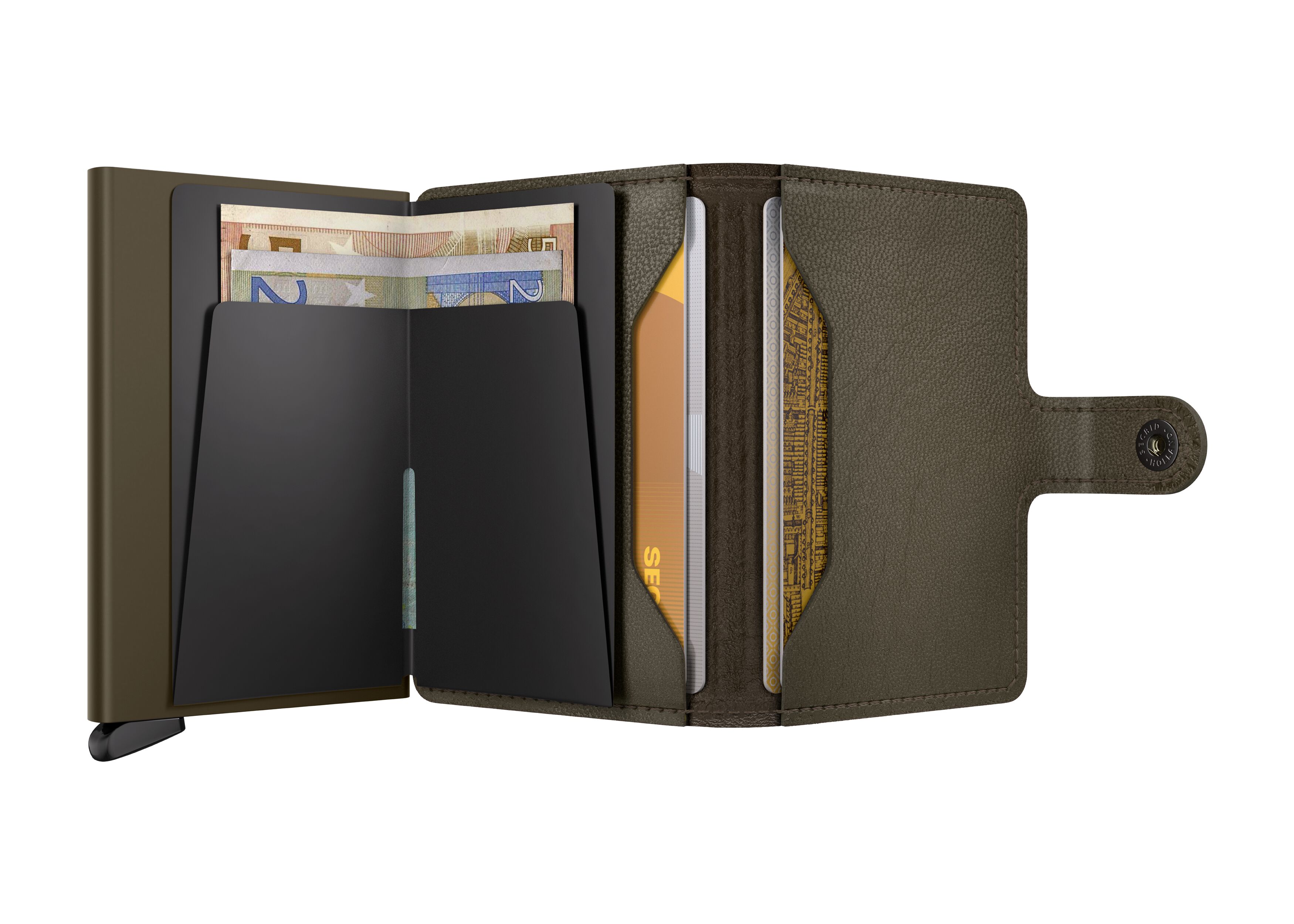 Secrid Miniwallet Emboss Lines Cedar+ – geöffnet