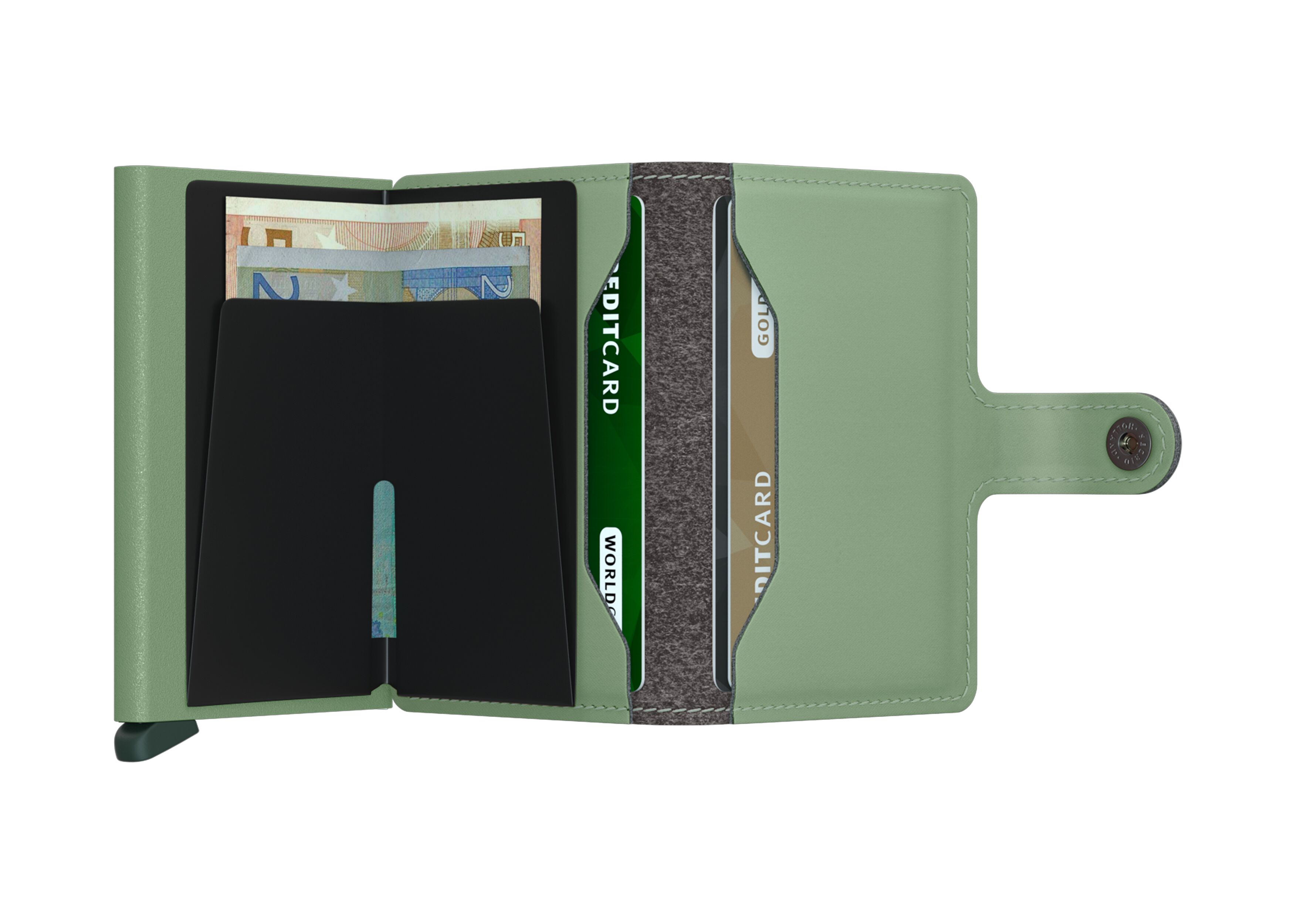 Secrid Miniwallet Yard powder Pistachio – geöffnet