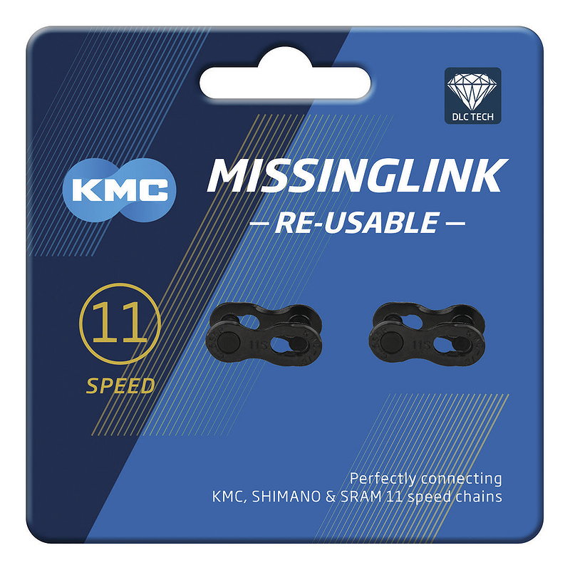 KMC Kettenverschlussglied MissingLink DLC 11-fach (5,65 mm) schwarz 1/2" x 11/128"