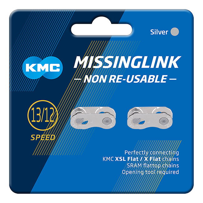 KMC Kettenverschlussglied MissingLink FLATNR 12-/13-fach (5,02 mm) silber 1/2" x 11/128"