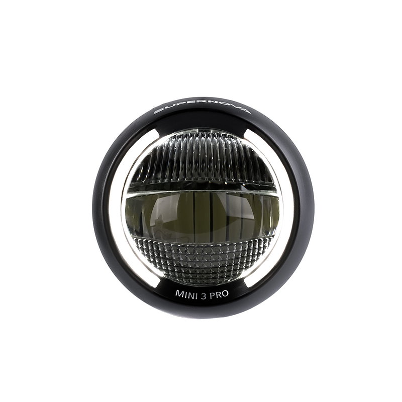 Supernova E-Bike LED Scheinwerfer Mini 3 Pro New Generation schwarz 140 Lux, 650 Lumen mit Fernlichtfunktion