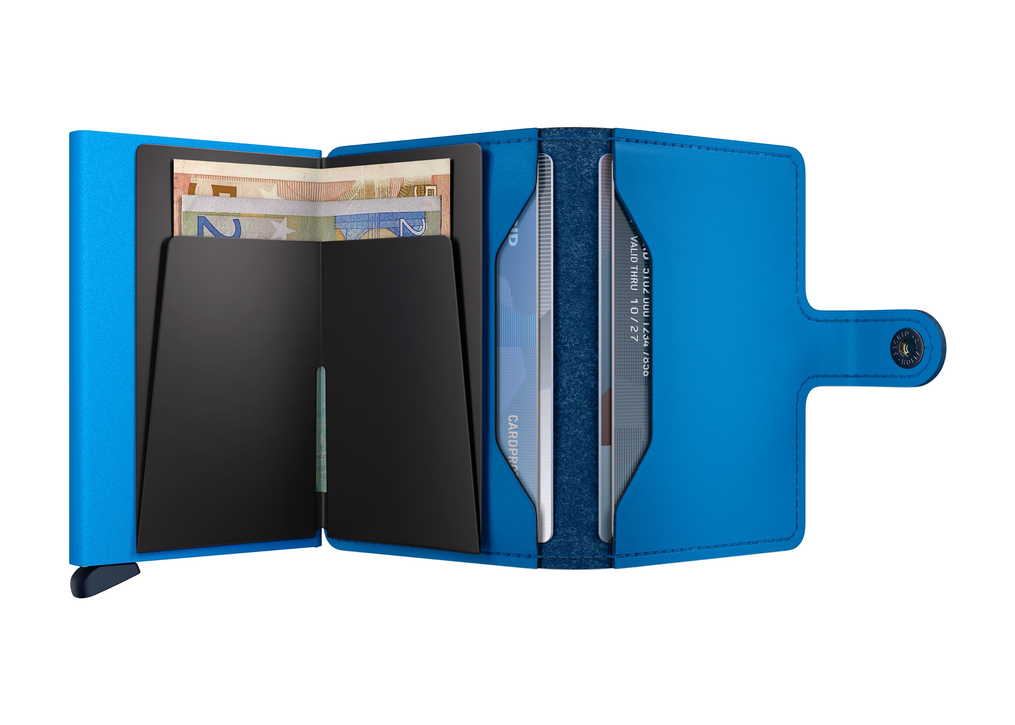 Secrid Miniwallet Yard powder Ultra Blue – geöffnet