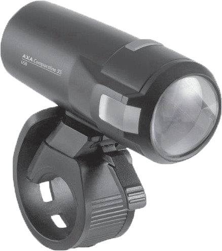 AXA LED Akkufrontleuchte 35 LUX Compactline 35 schwarz