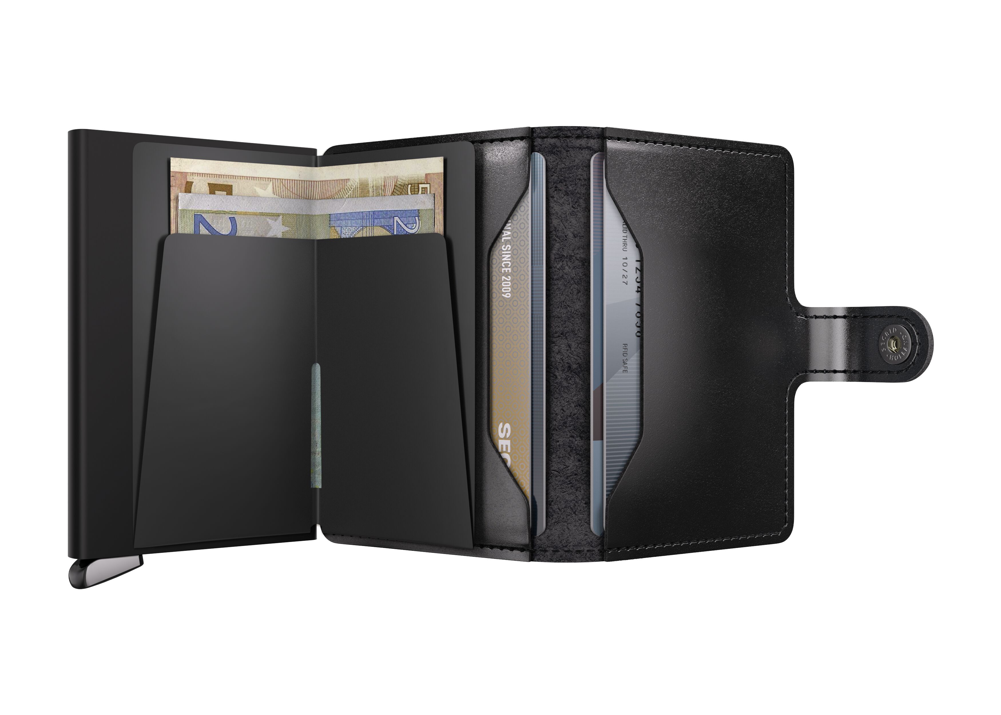 Secrid Miniwallet Dusk Black+ – geöffnet