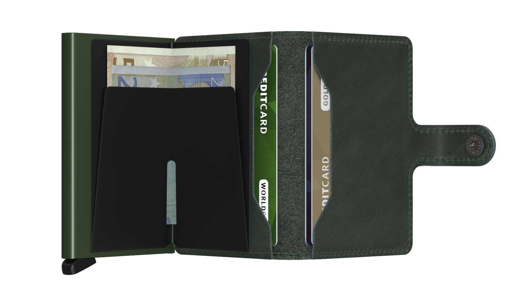 Secrid Miniwallet Original Green – geöffnet
