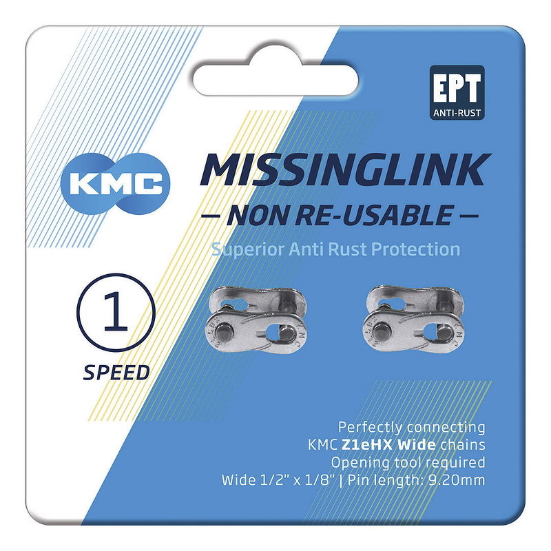 KMC Kettenverschlussglied MissingLink EPT Nabenschaltung (9,2 mm) silver 1/2" x 1/8"