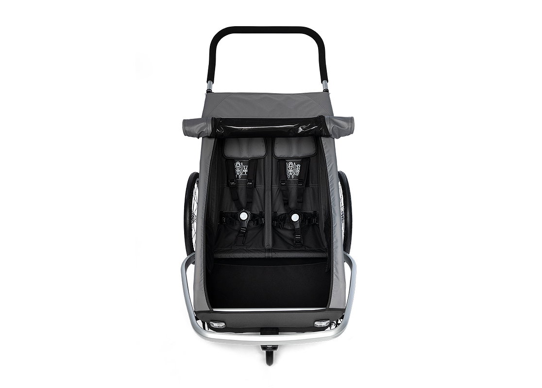 CROOZER Kinderanhaenger Kid Keeke 2 1-2 Sitzer mountain grey