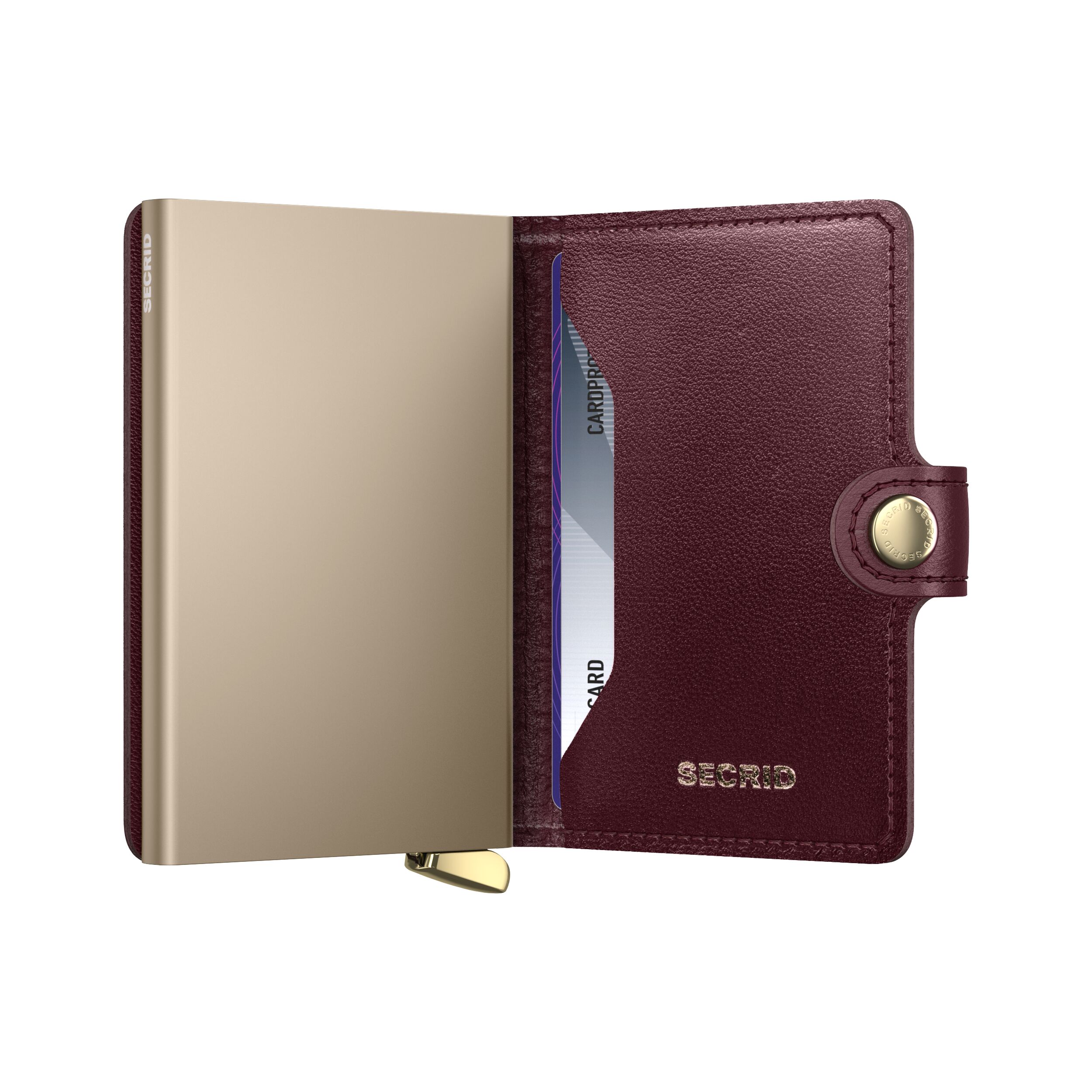 Secrid Miniwallet Emboss Diamond Bordeaux+ – Schrägansicht