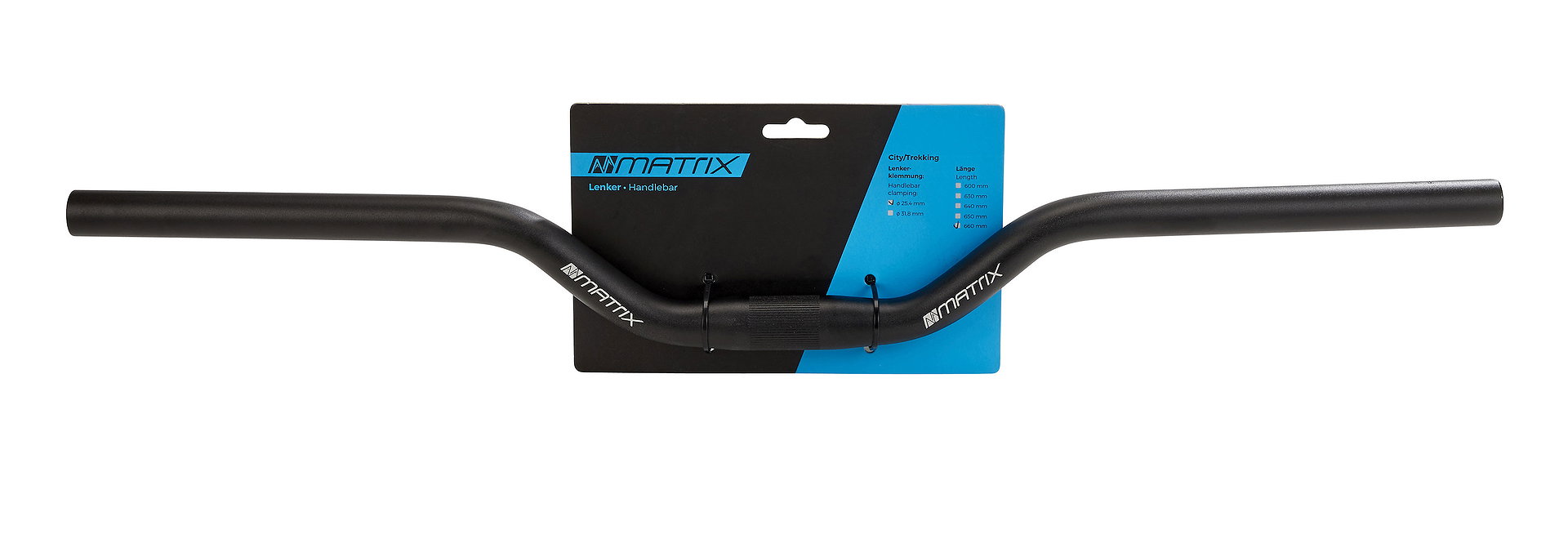 MATRIX MTB Lenker Riser HB2 660 mm schwarz-matt 9° 50 mm 25,4 mm