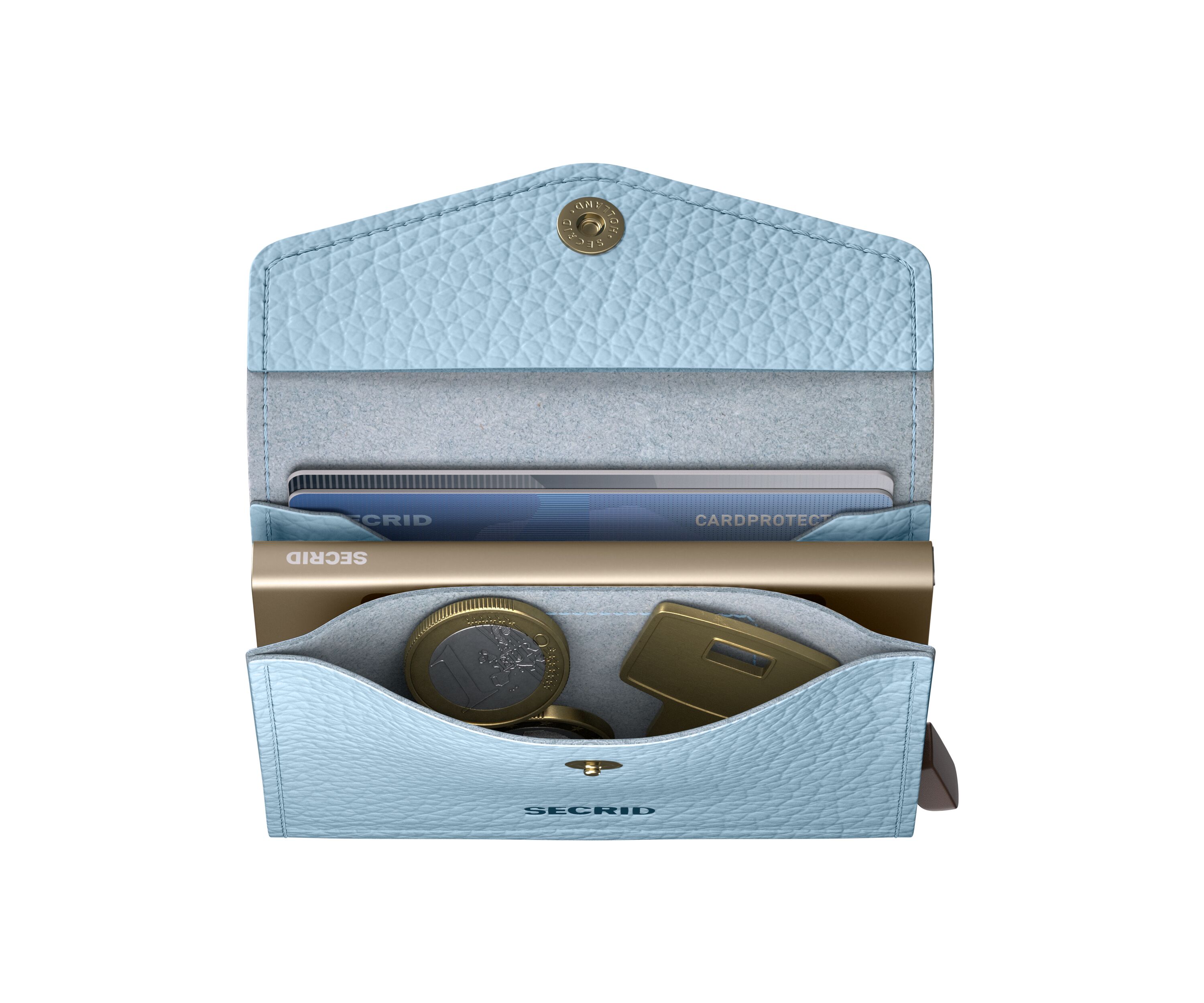 Secrid Envelope Pebble Ice Blue – Schrägansicht