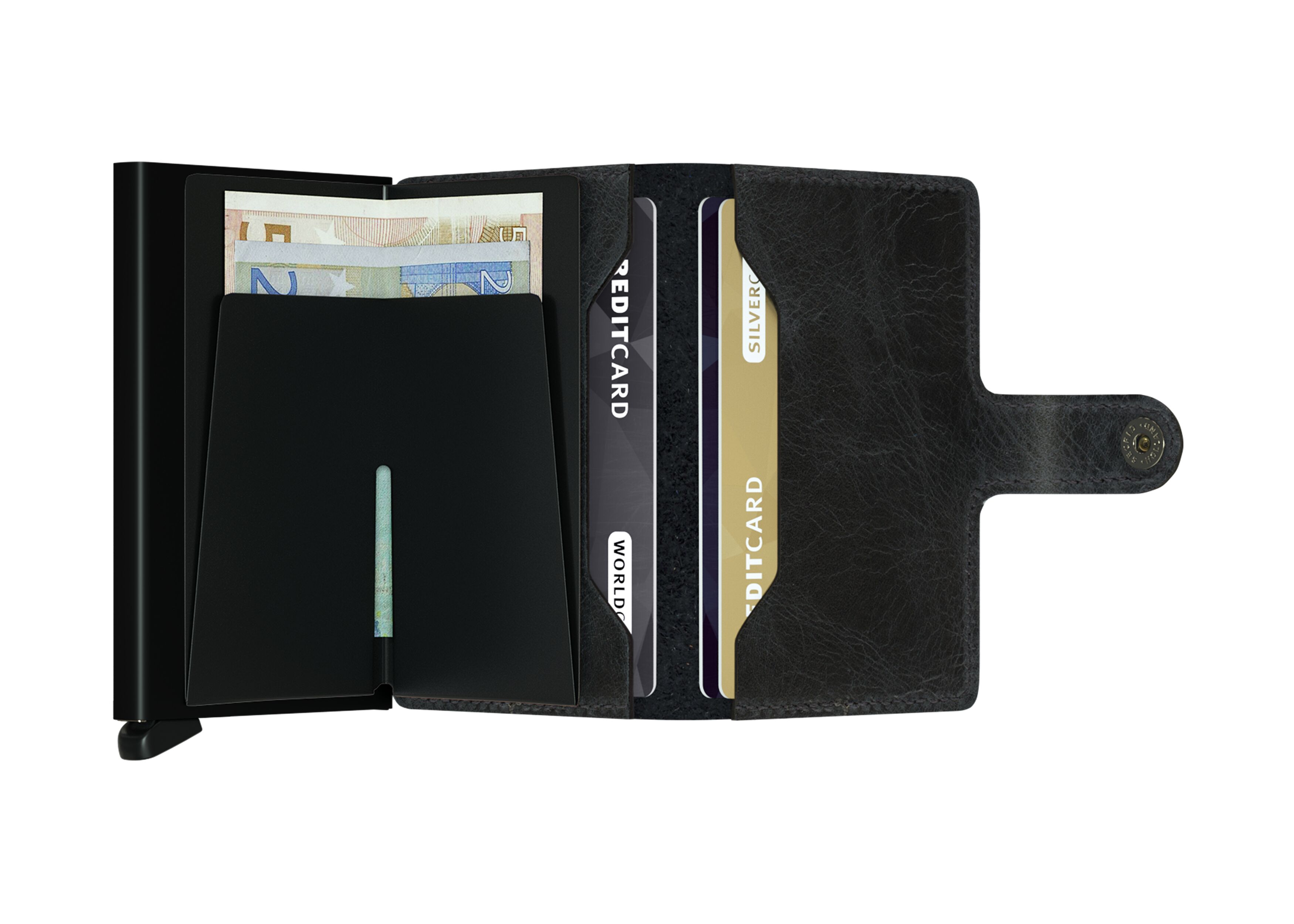Secrid Miniwallet Vintage Black – geöffnet