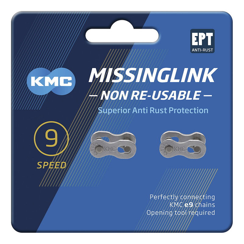KMC Kettenverschlussglied MissingLink EPT 9-fach (6,6 mm) silber 1/2" x 11/128"