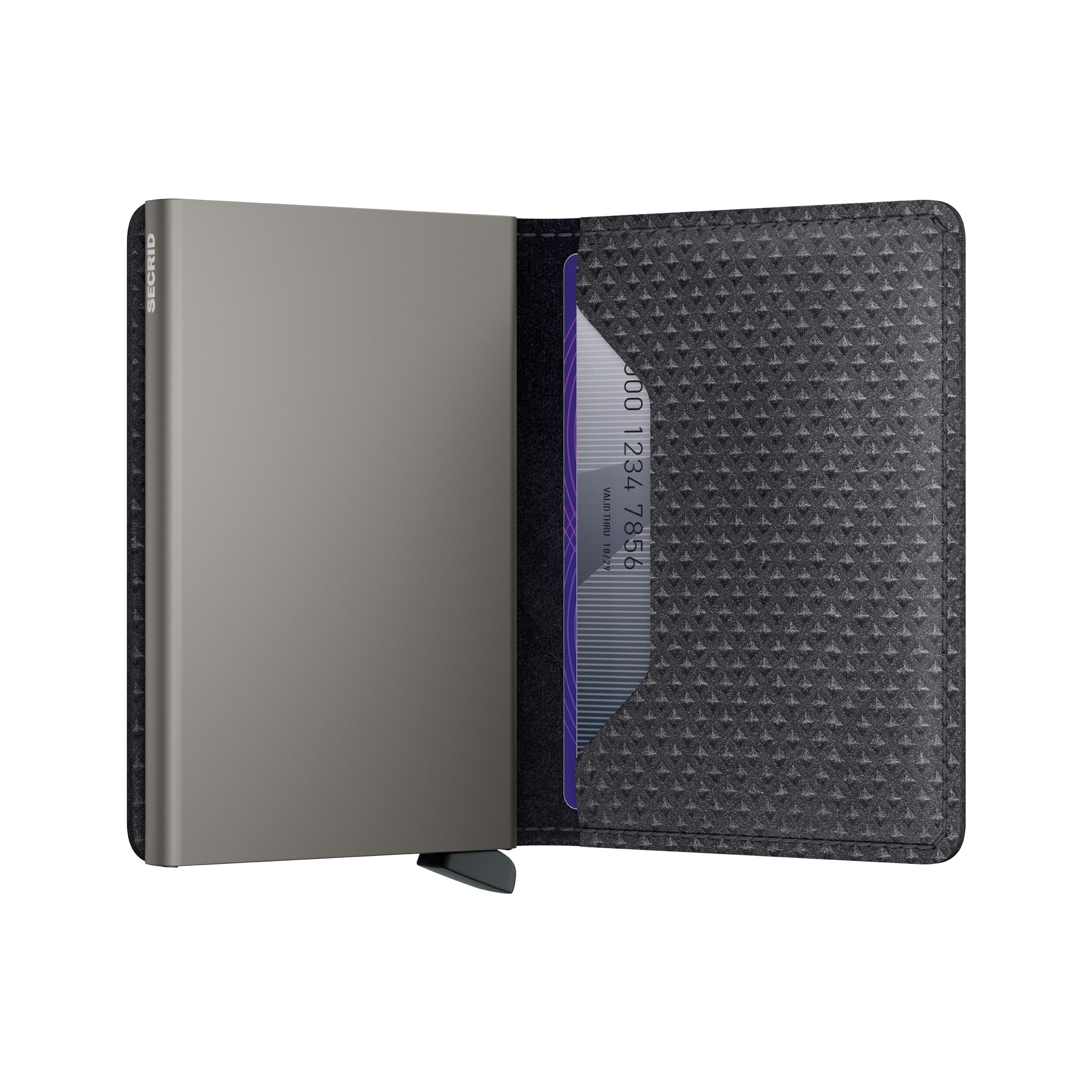Secrid Slimwallet Pyramid Grey – Schrägansicht
