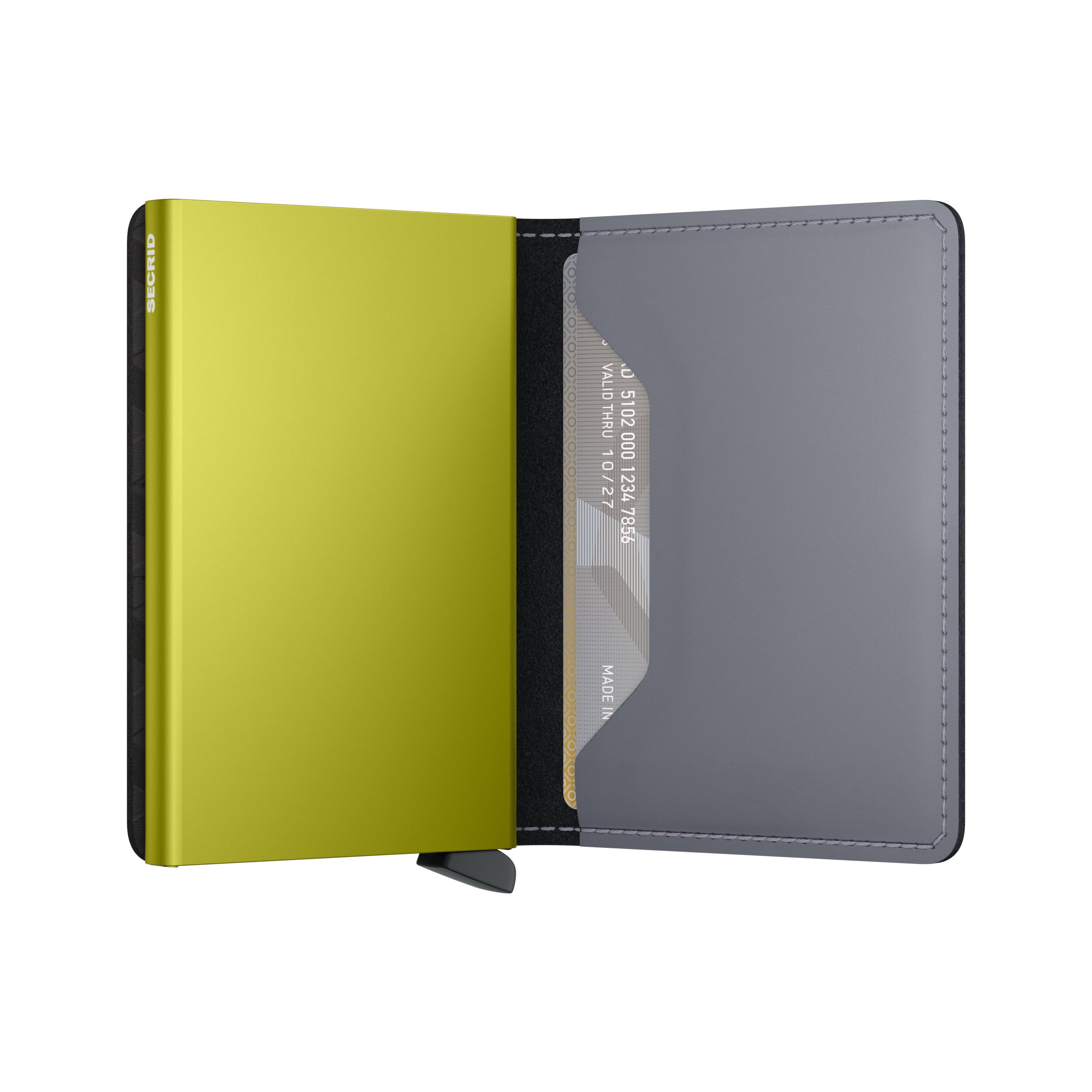 Secrid Slimwallet Matte Grey & Lime – Schrägansicht