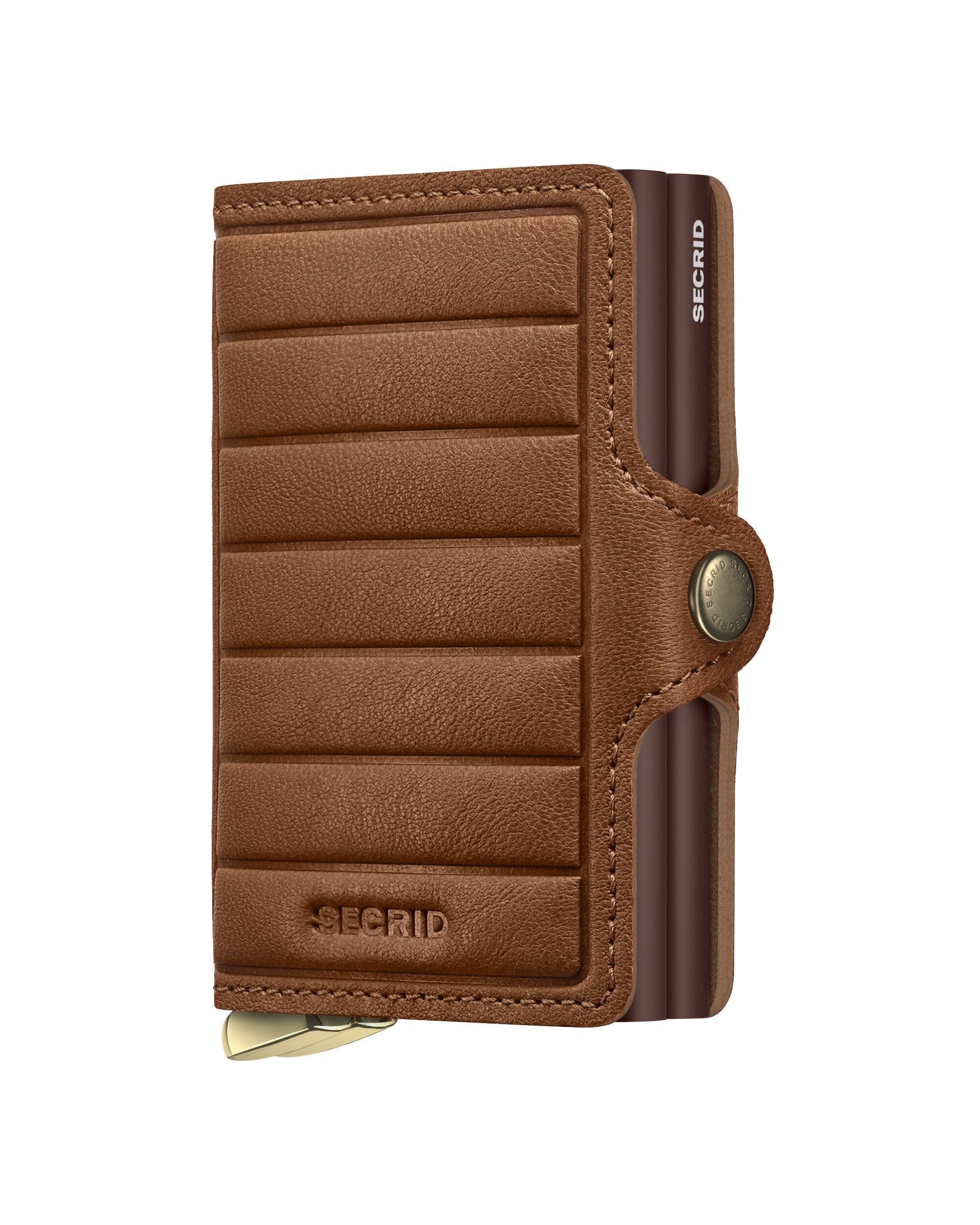 Secrid Twinwallet Emboss Lines Cognac+ – Vorderansicht