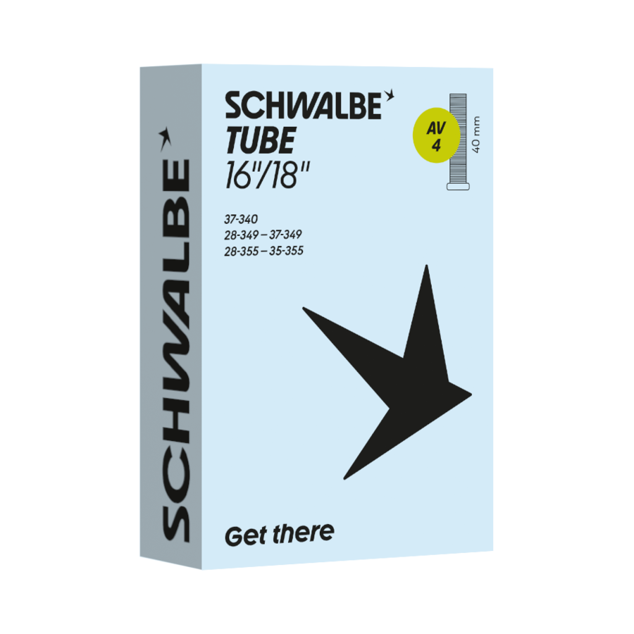 Schwalbe Fahrradschlauch AV Ventil Nr. 4 16"/18" 40 mm 28/37-340/355