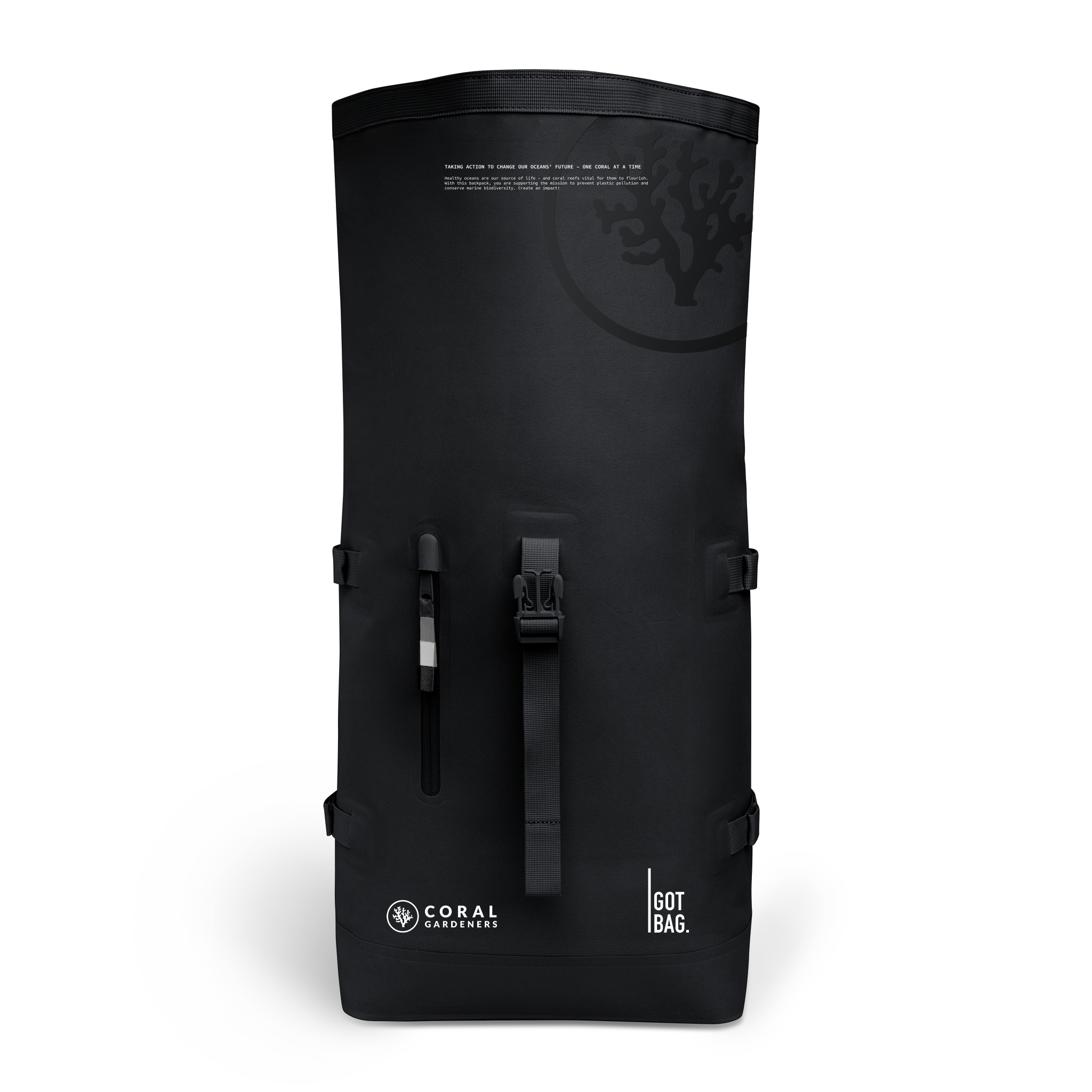 GOT BAG Rolltop 2.0 Monochrome Coral Gardeners Black