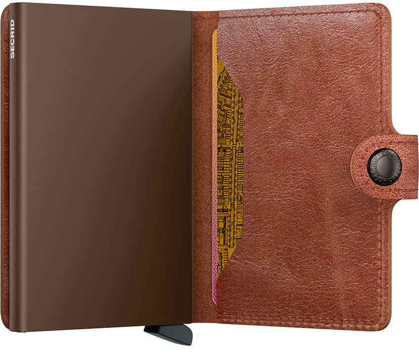 Secrid Miniwallet Vintage Cognac-Brown – Einzelteile