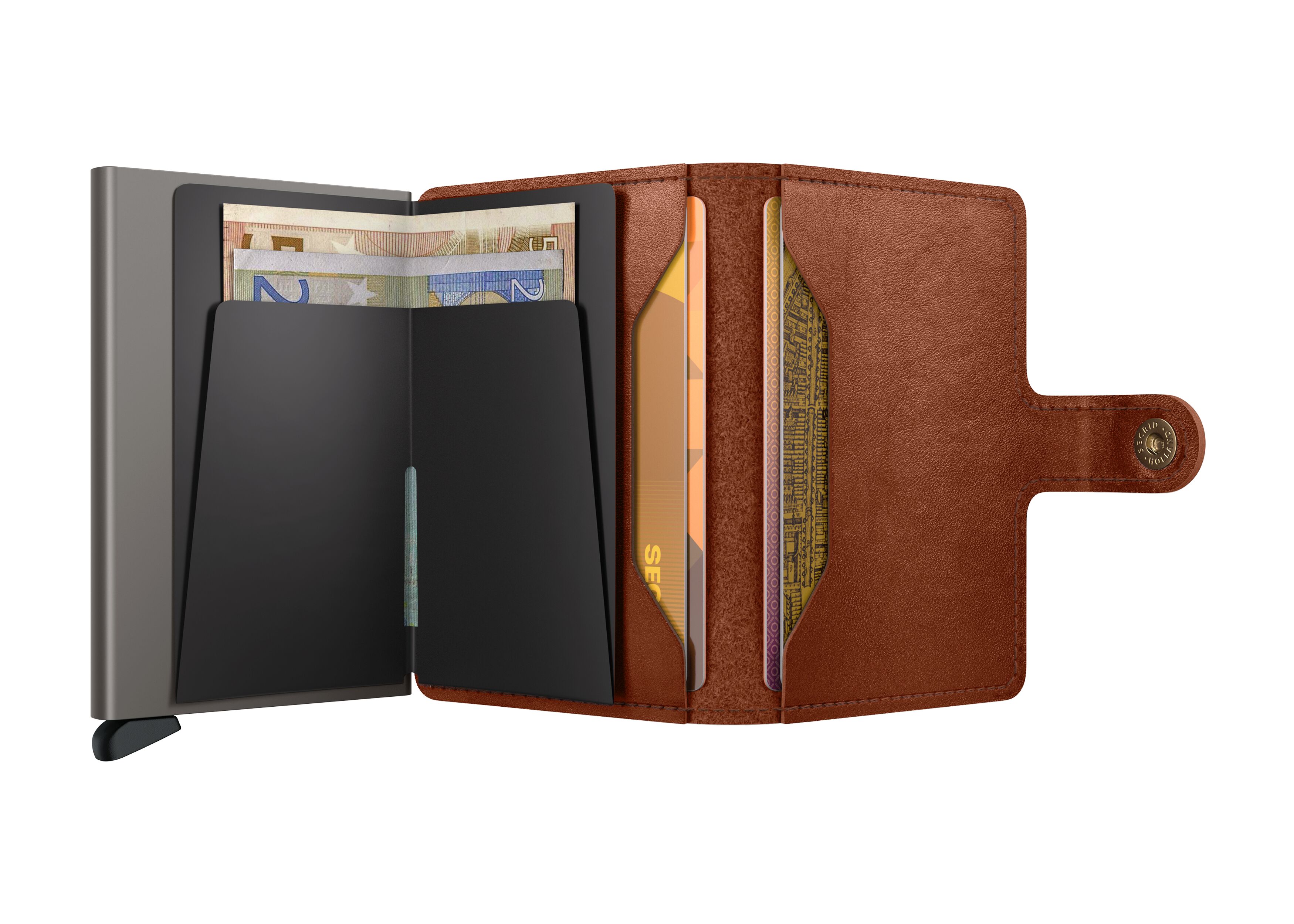 Secrid Miniwallet Texano Saddle – geöffnet