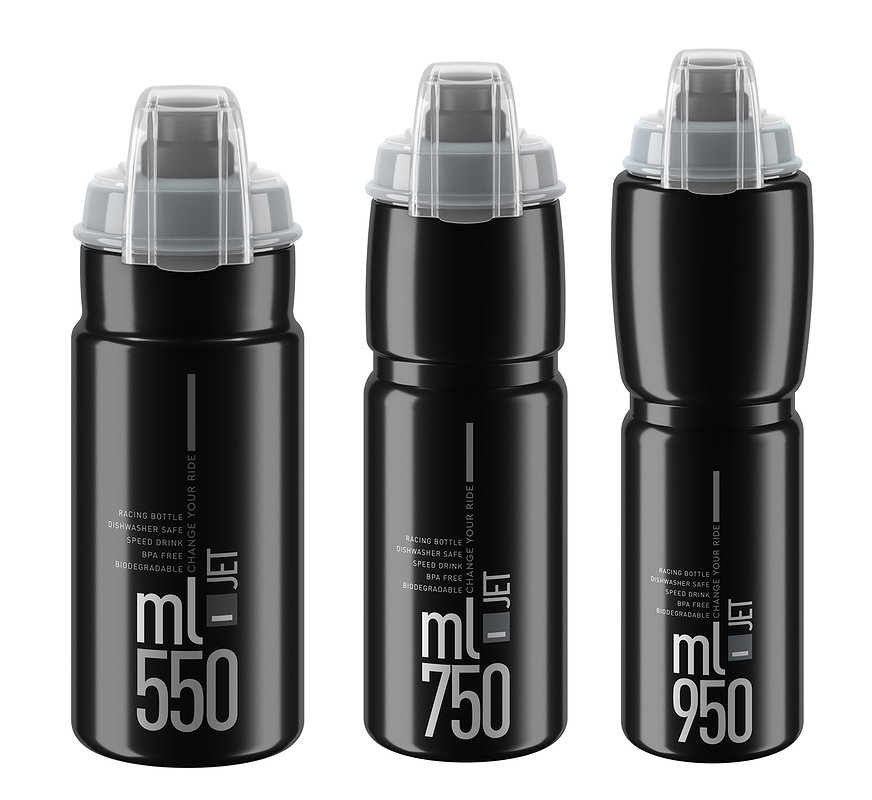 Elite Trinkflasche JET Plus schwarz, graue Graphik 0,55 L
