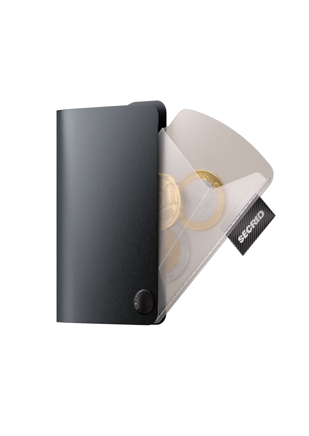 Secrid Addition Coinpocket Box Transparent – halb geöffnet