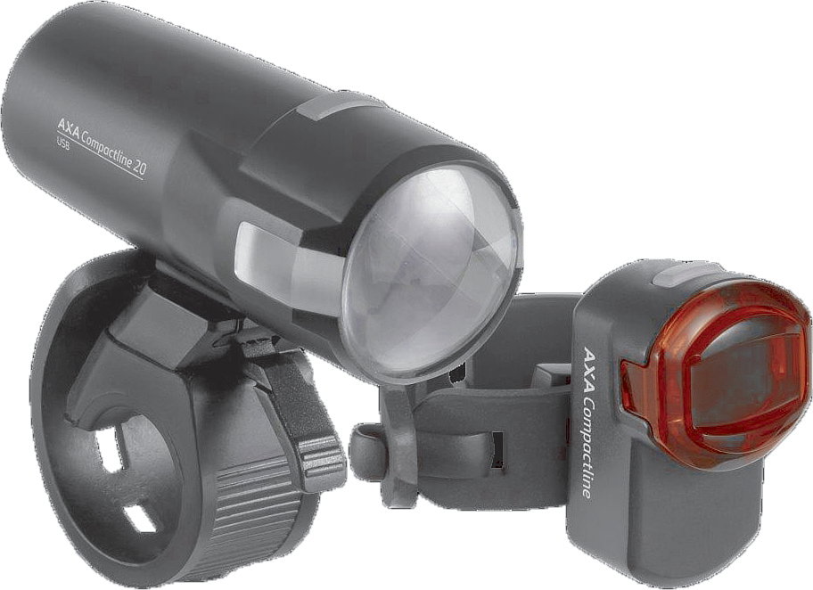 AXA LED Akkuleuchten Set Compactline  20 Lux schwarz