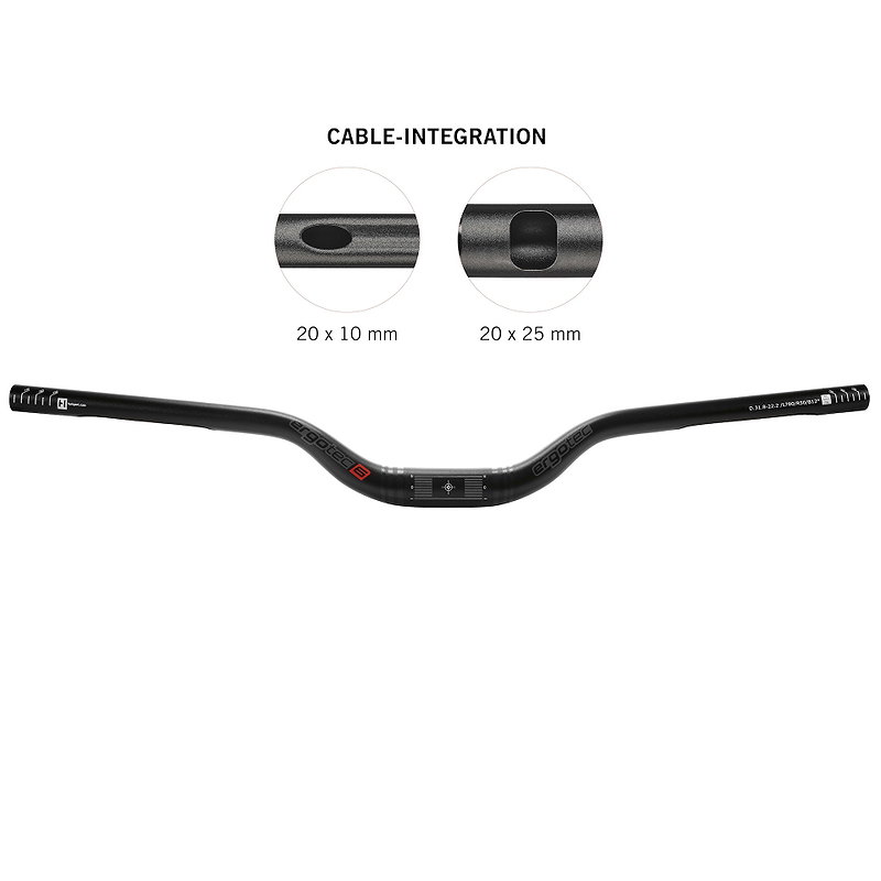 ergotec MTB Lenker Riser Bar 50 i 35,0 780 mm schwarz sand. 12°/5° 50 mm 35,0 mm
