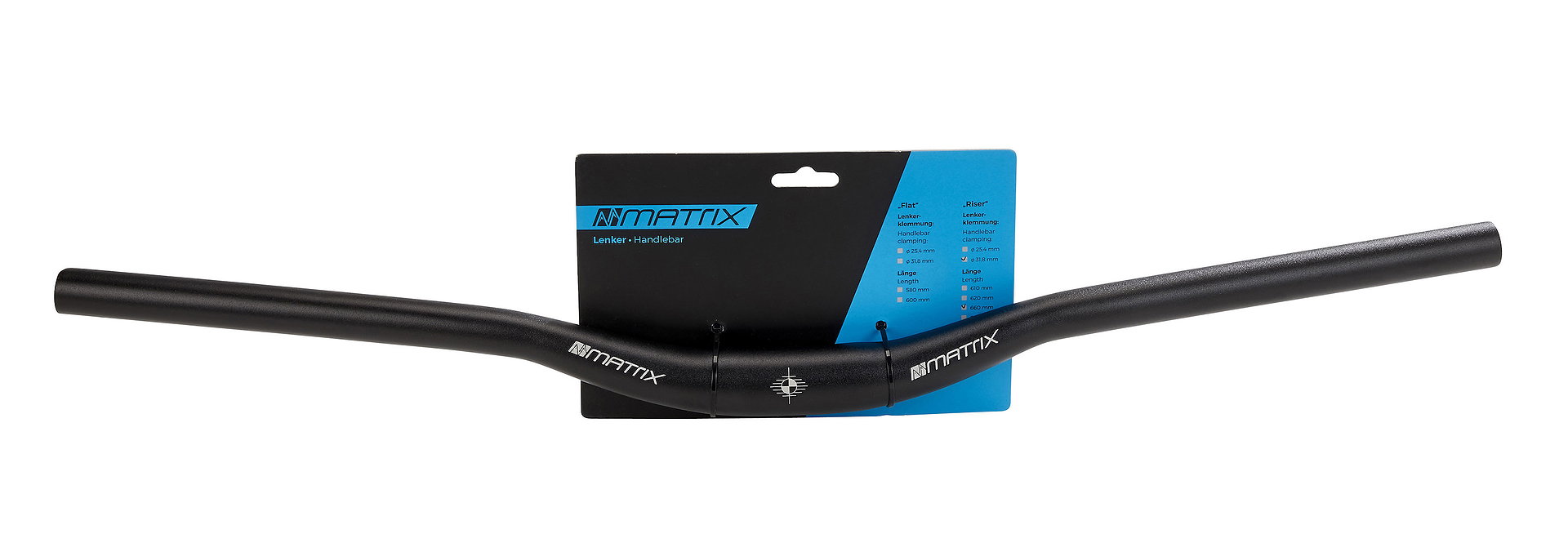 MATRIX MTB Lenker Riser HB3 660 mm schwarz-matt 9° 25 mm 31,8 mm