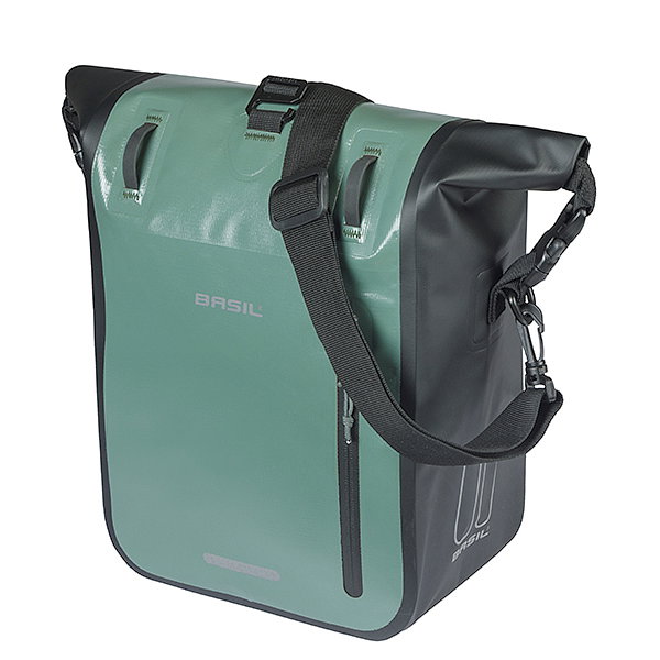 Basil Einzeltasche Rivo M silbergrün/schwarz