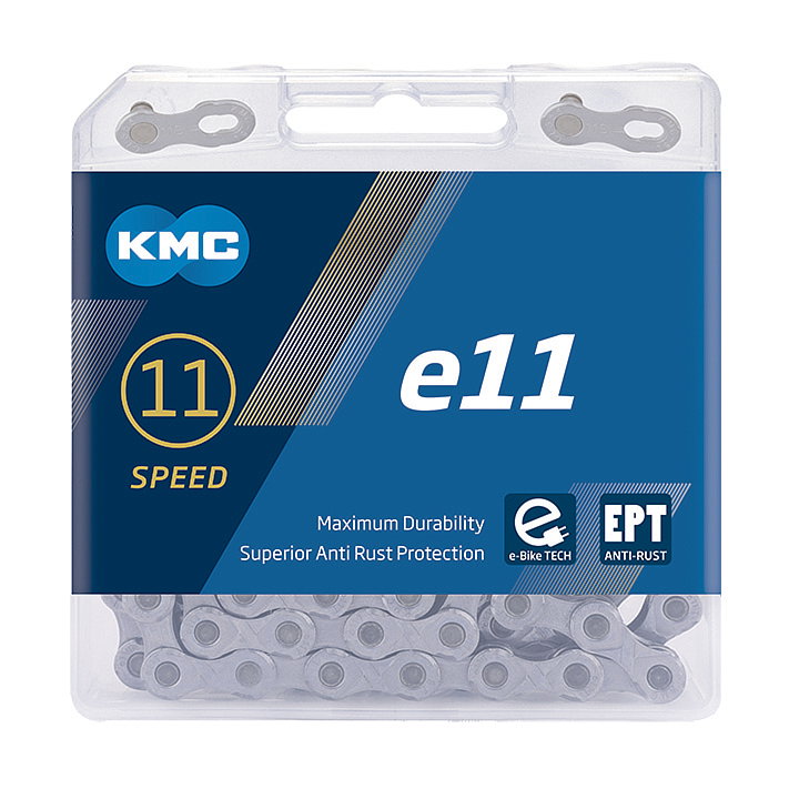 KMC E-Bike Kette e11 EPT 11-fach silber 136 Glieder, 1/2" x 11/128"