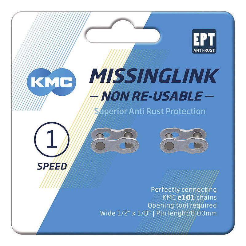 KMC Kettenverschlussglied MissingLink EPT Nabenschaltung (8 mm) silber 1/2" x 1/8"