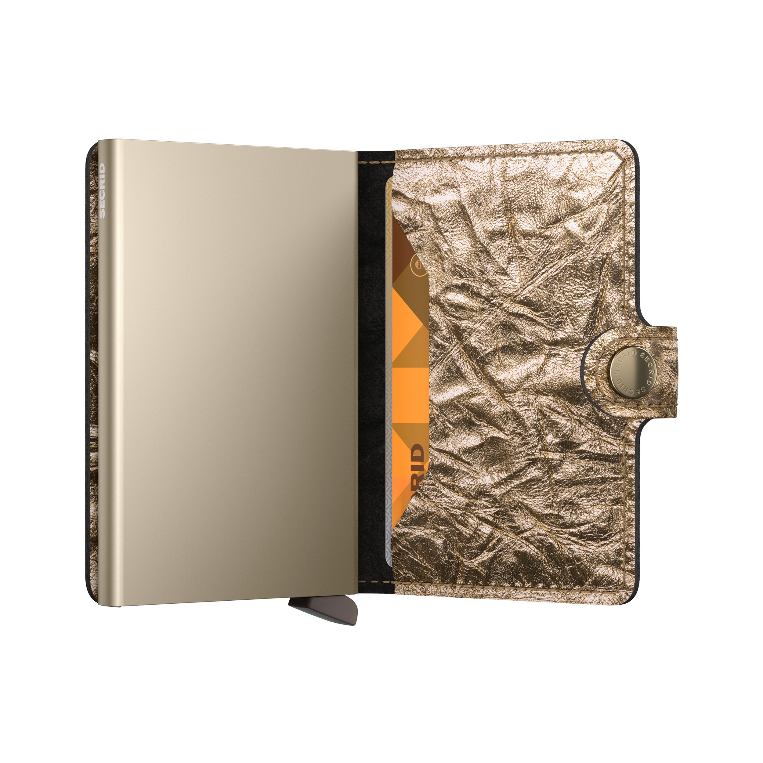 Secrid Miniwallet Crunch Gold – Schrägansicht