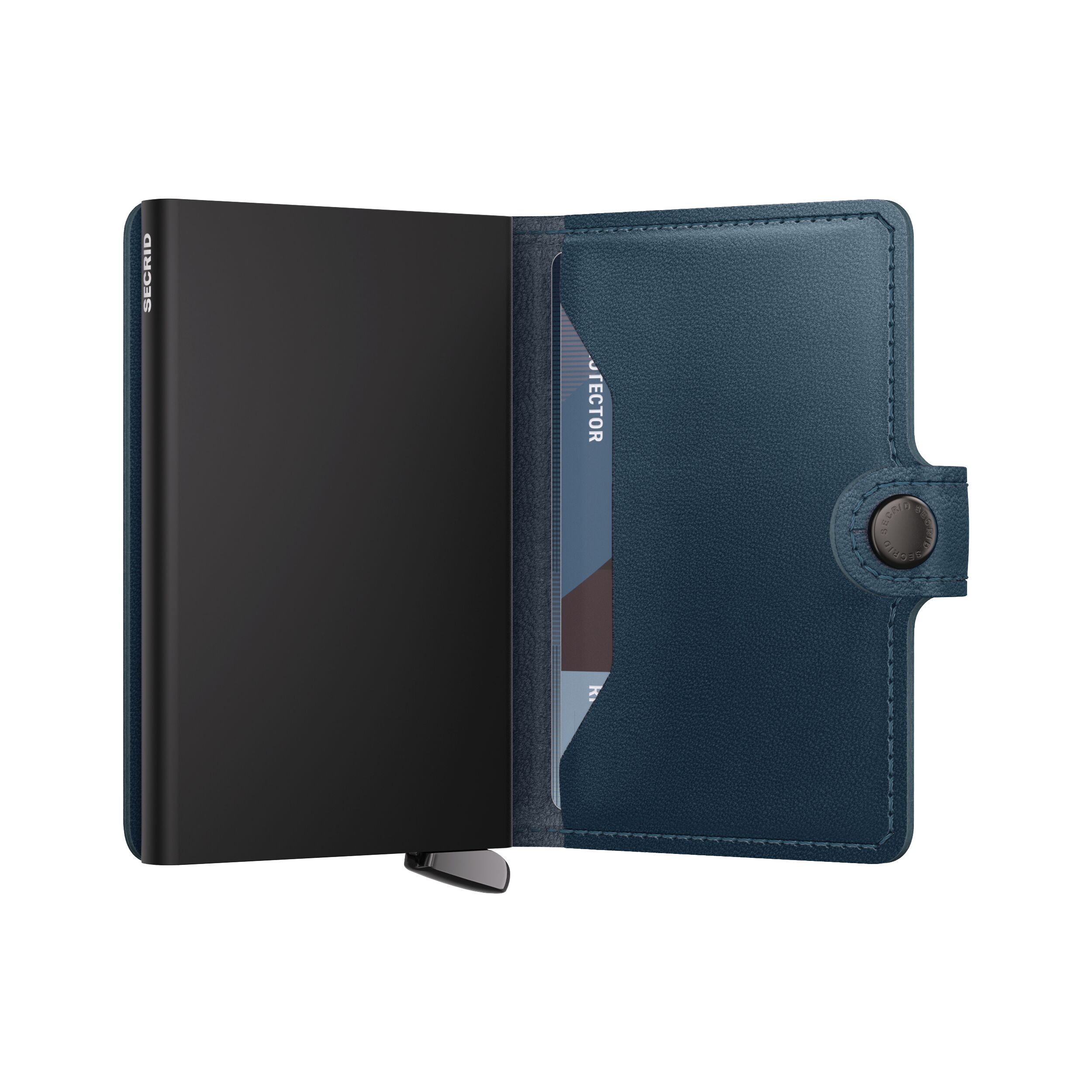 Secrid Miniwallet Emboss Lines Teal+ – Schrägansicht