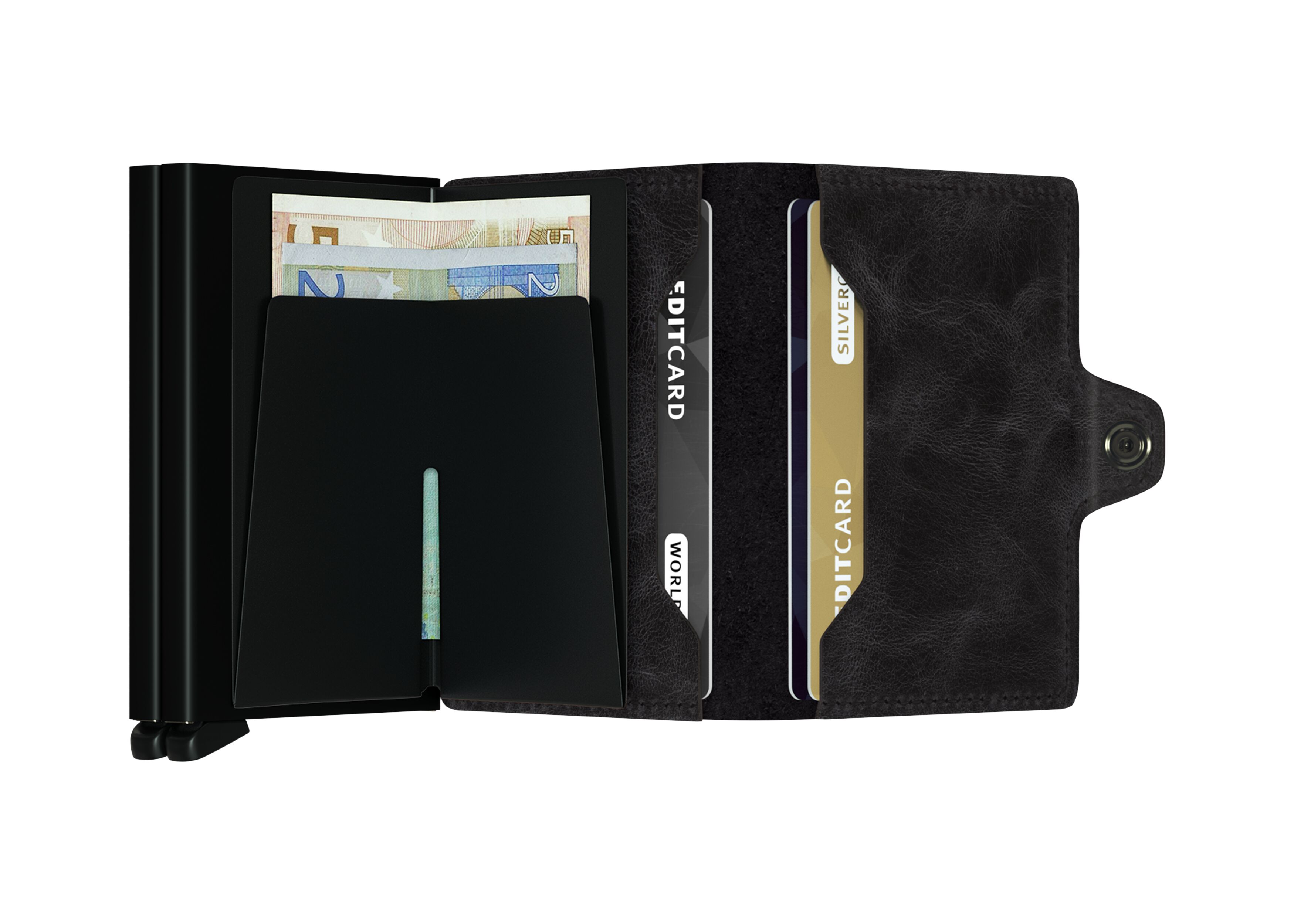 Secrid Twinwallet Vintage Black – geöffnet