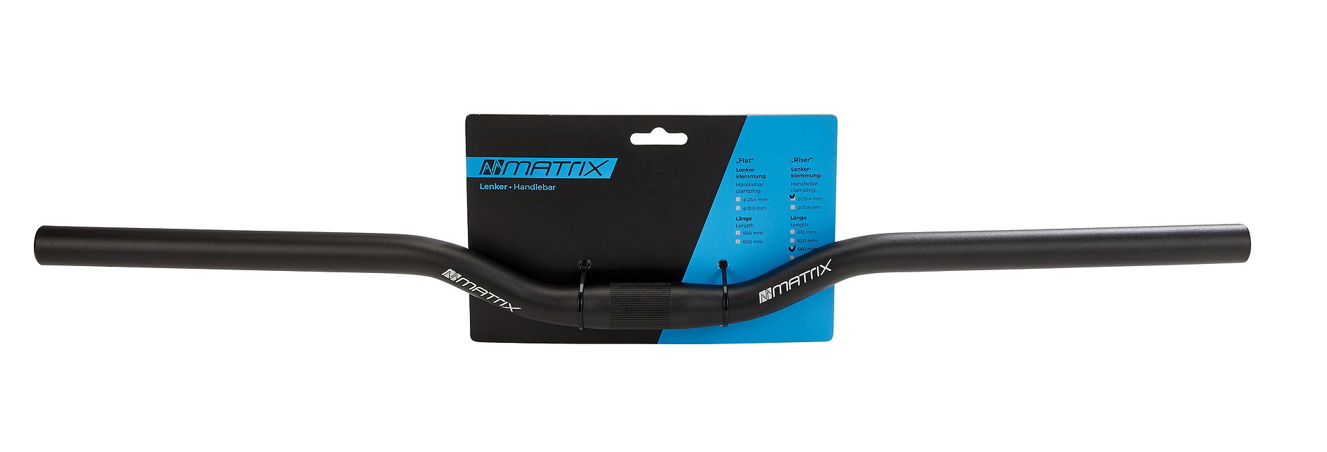 MATRIX MTB Lenker Riser HB1 660 mm schwarz-matt 9° 30 mm 25,4 mm