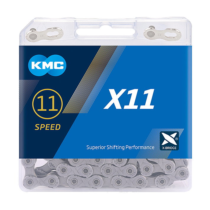 KMC Fahrrad Kette X11 11-fach grau 118 Glieder, 1/2" x 11/128"