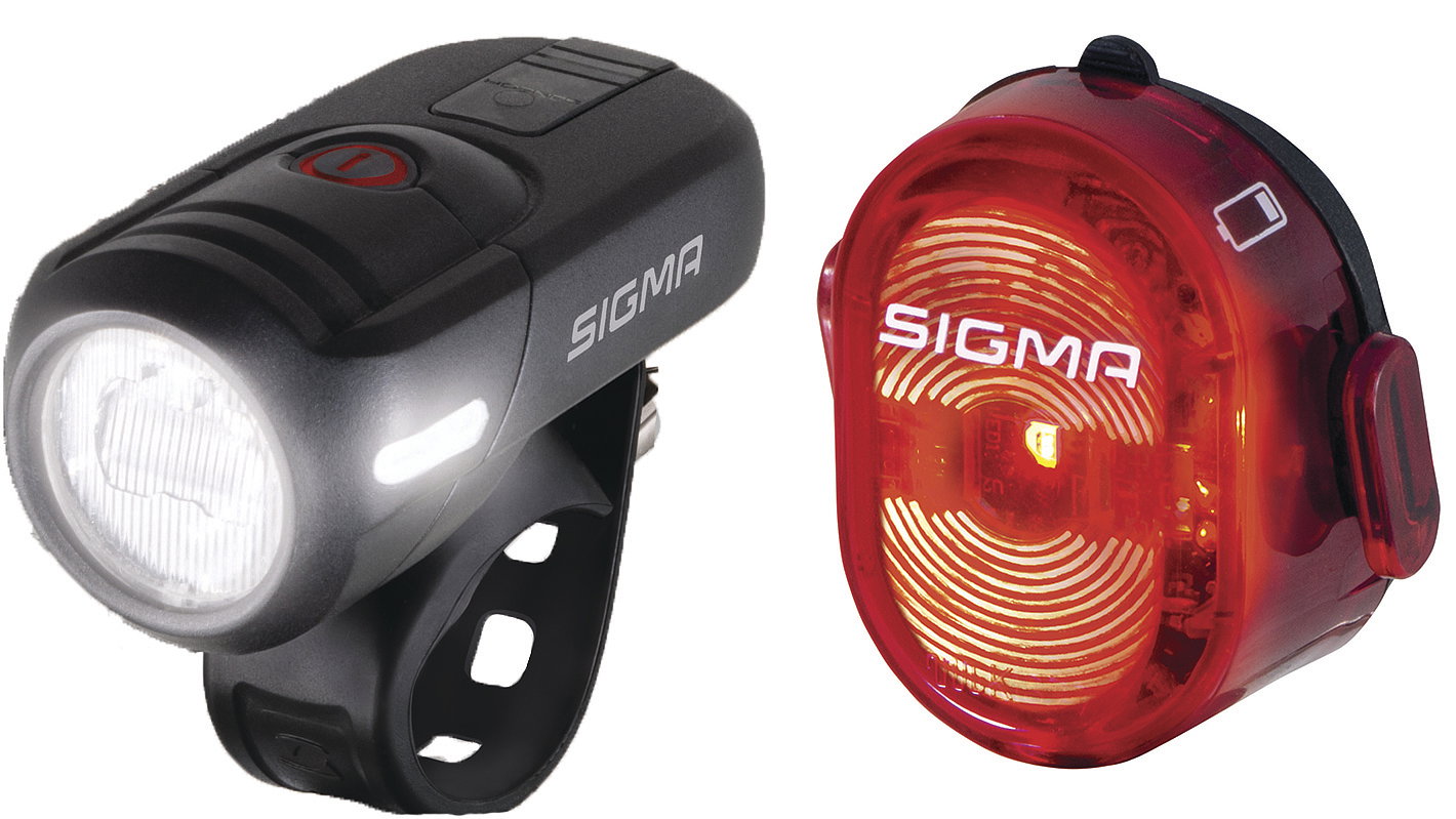 SIGMA LED Akkuleuchten Set Aura 45+Nugget II schwarz