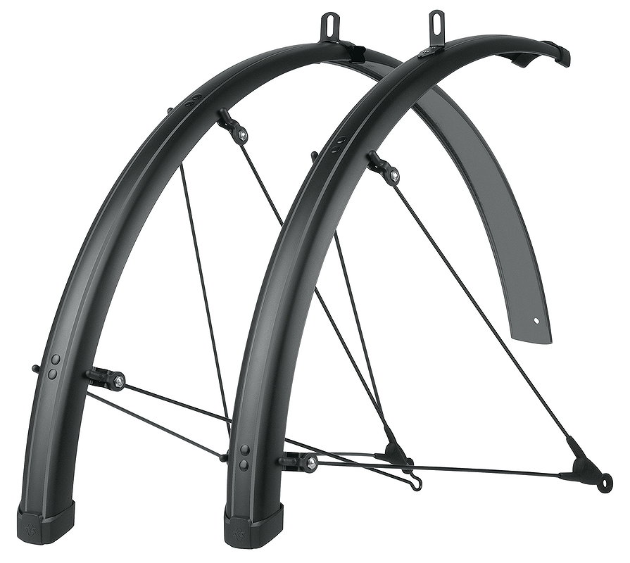 SKS Schutzblech Set Bluemels Stripes 69 Set matt schwarz mit grauen streifen 28"