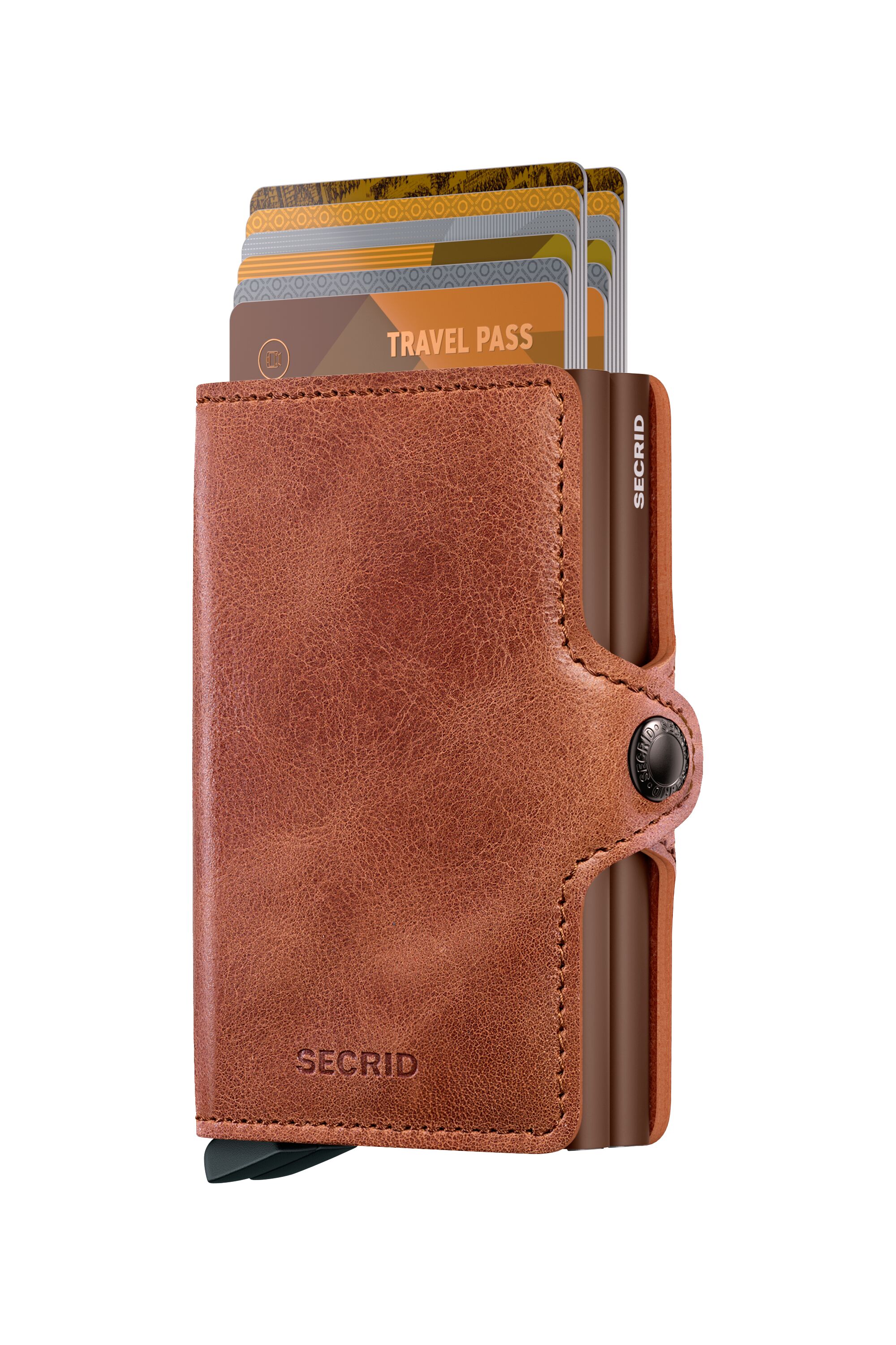 Secrid Twinwallet Vintage Cognac-Brown – mit Karten