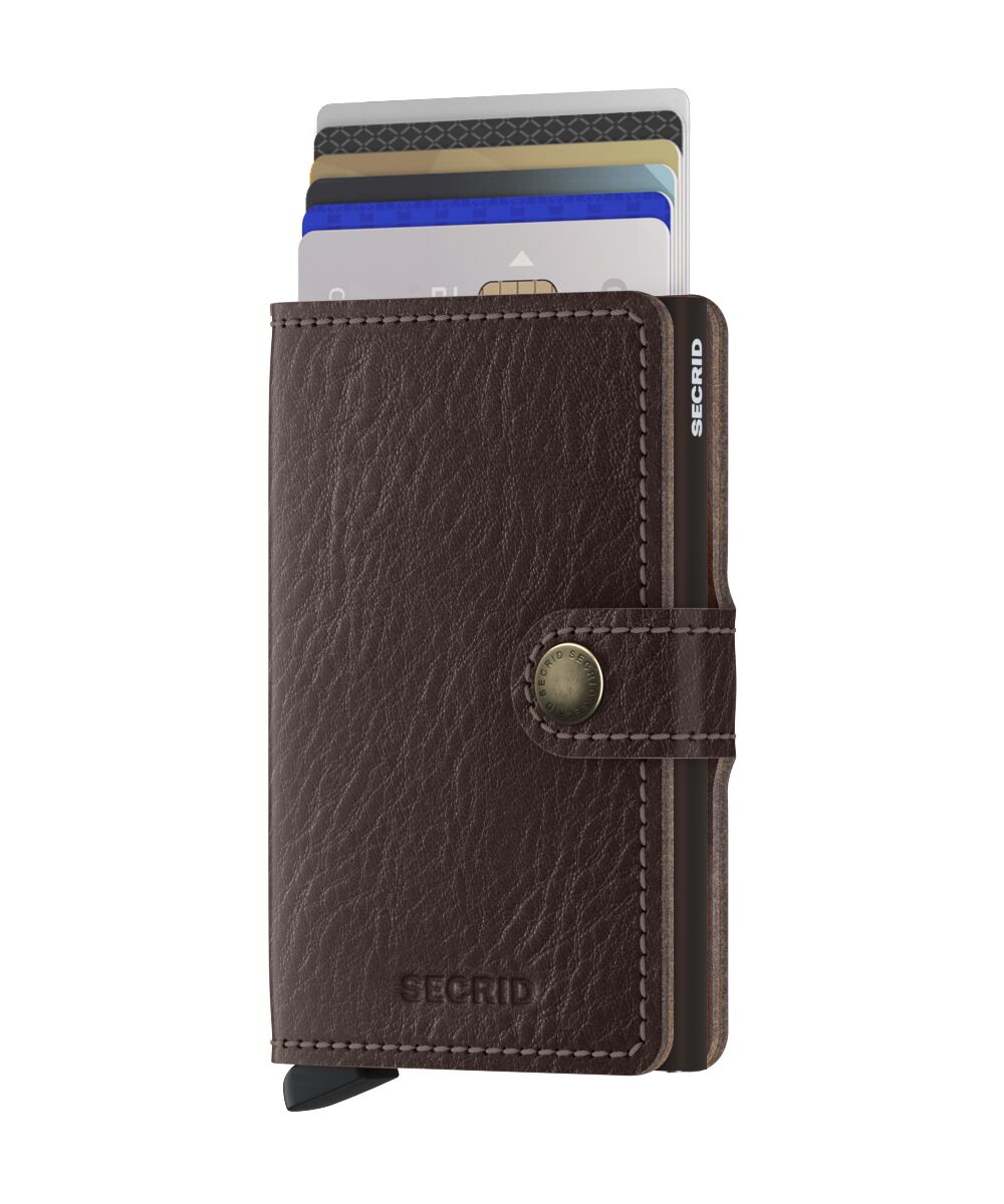 Secrid Miniwallet Vegetable Tanned Espresso-Brown – mit Karten