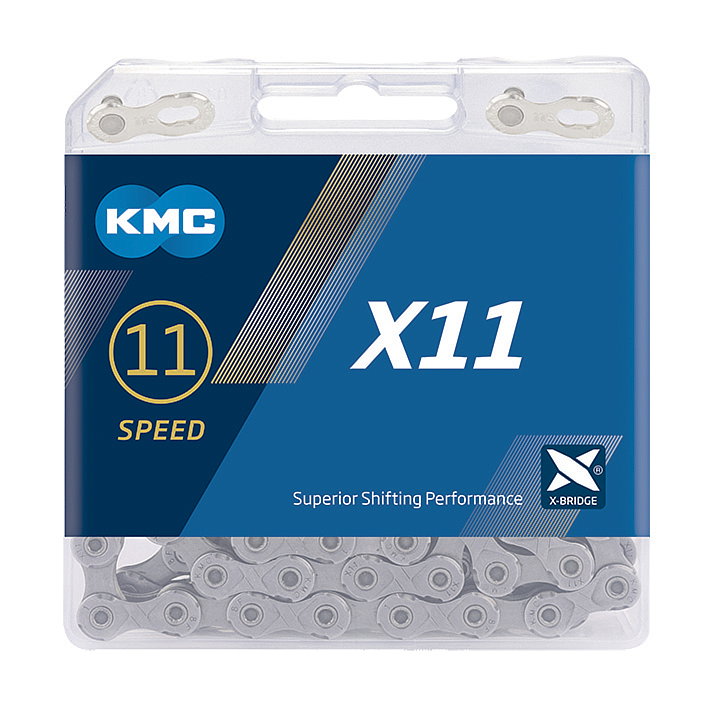 KMC Fahrrad Kette X11 11-fach grau 114 Glieder, 1/2" x 11/128"