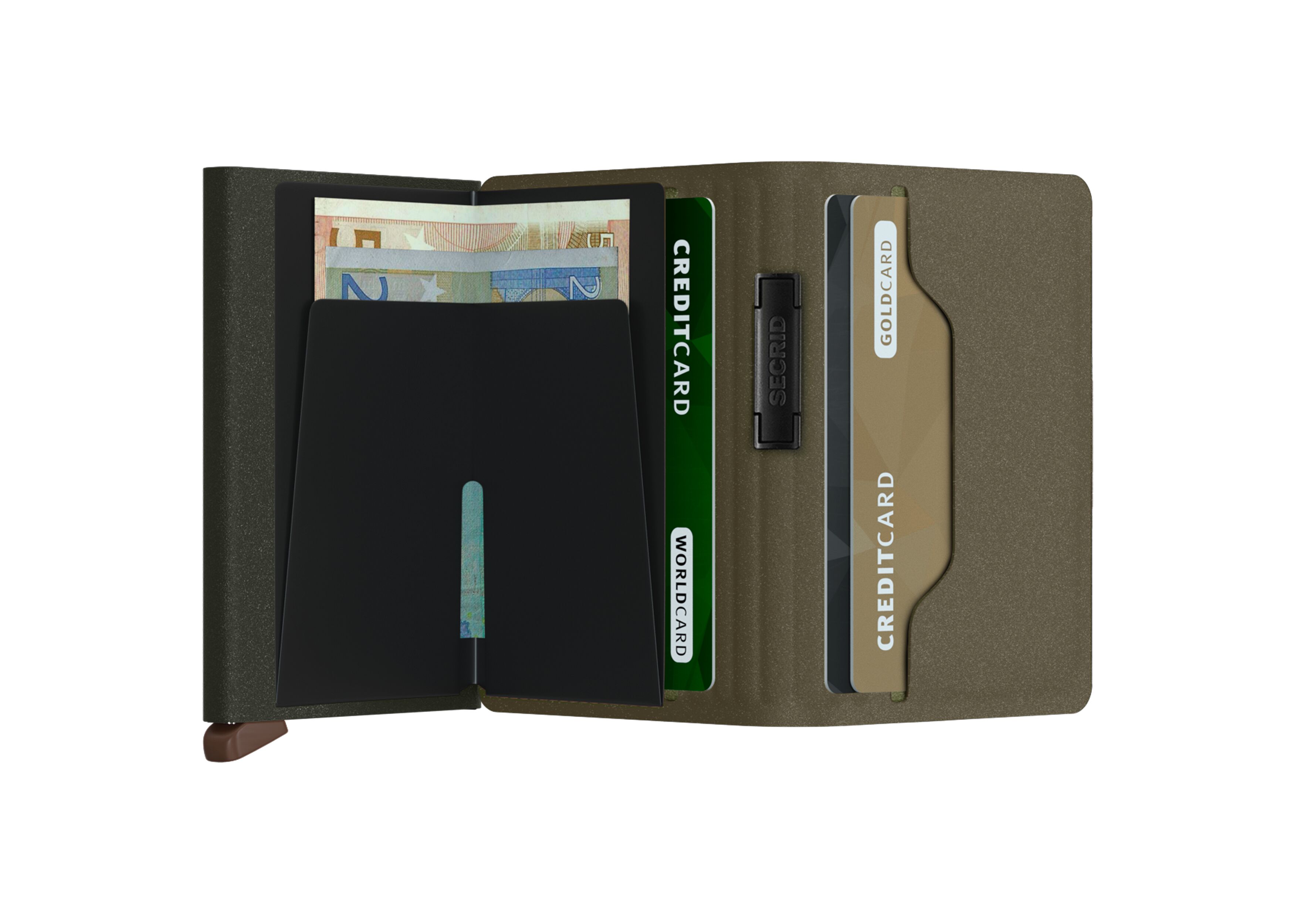 Secrid Bandwallet Liba Green-Orange – geöffnet