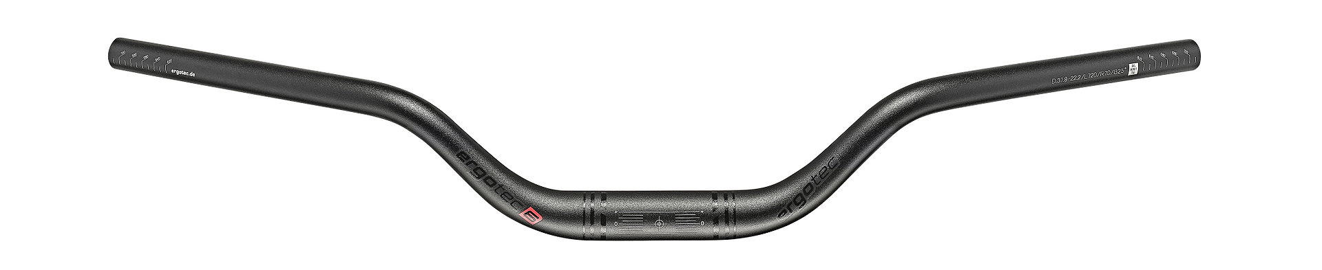 ergotec MTB Lenker Riser Bar 70 720 mm schwarz sand. 25°/5° 70 mm 31,8 mm
