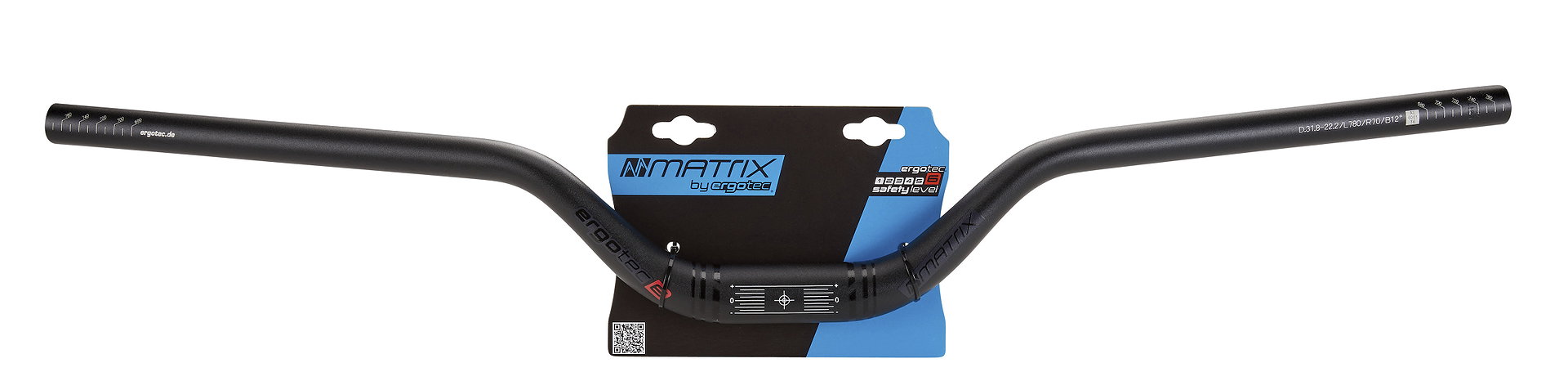 MATRIX MTB Lenker Riser Bar 70 780 mm schwarz sand. 12°/5° 70 mm 31,8 mm