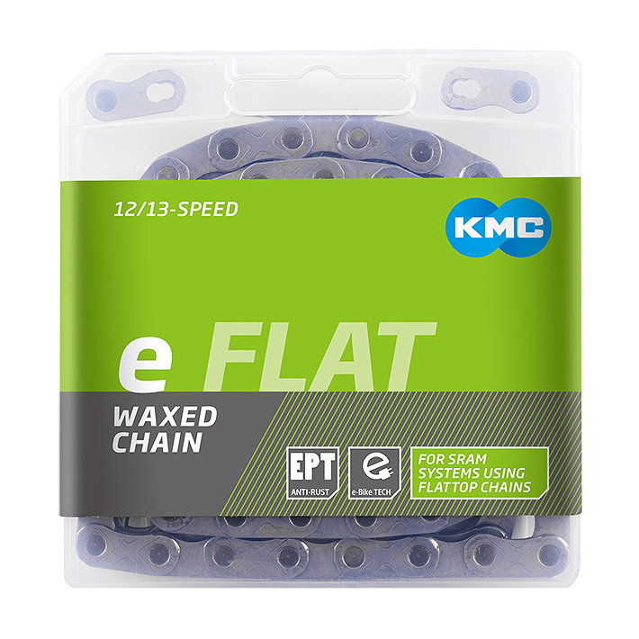 KMC Fahrrad Kette eFlat WAXED EPT 12-/13-fach dark silber 136 Glieder, 1/2" x 11/128