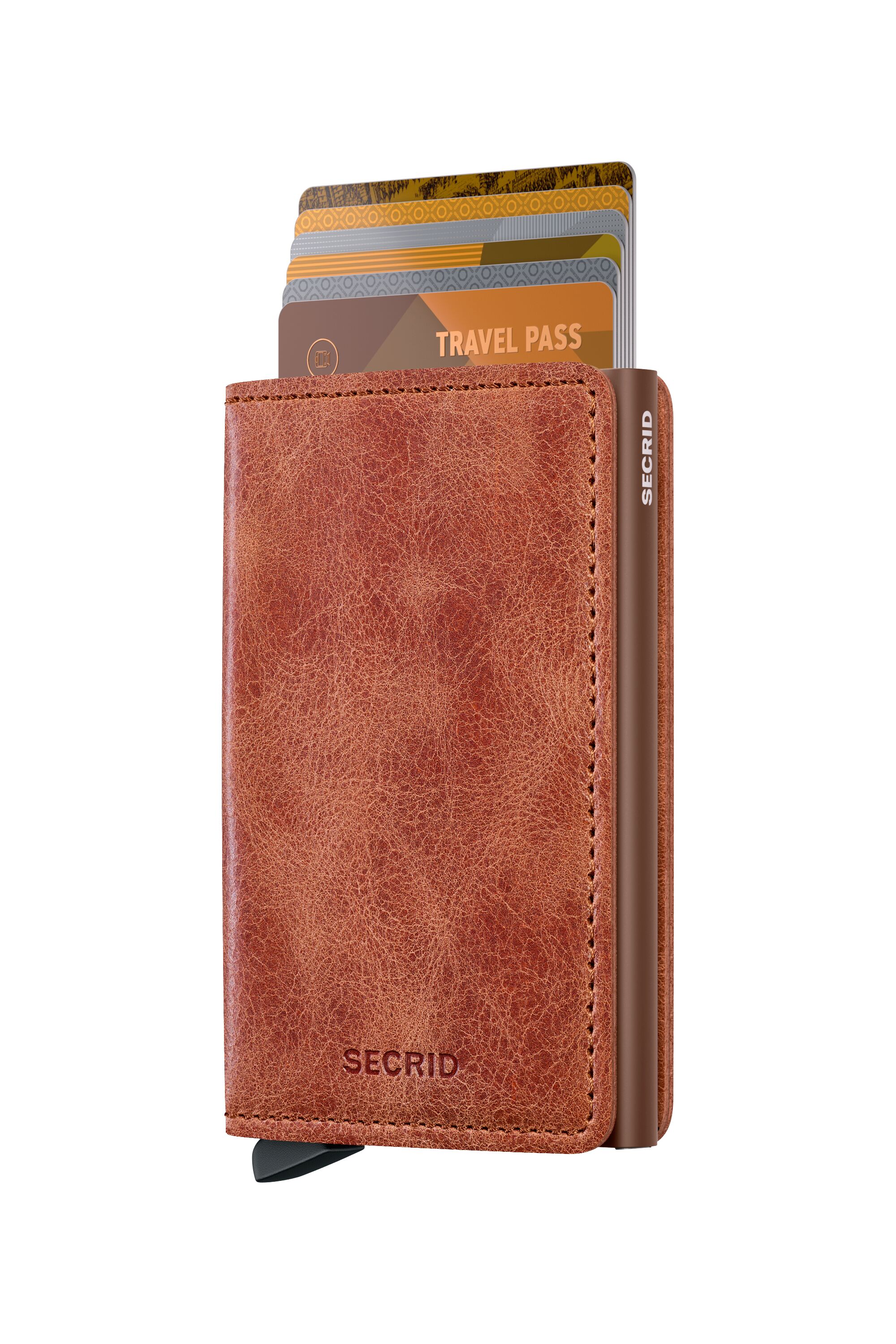 Secrid Slimwallet Vintage Cognac-Brown – mit Karten