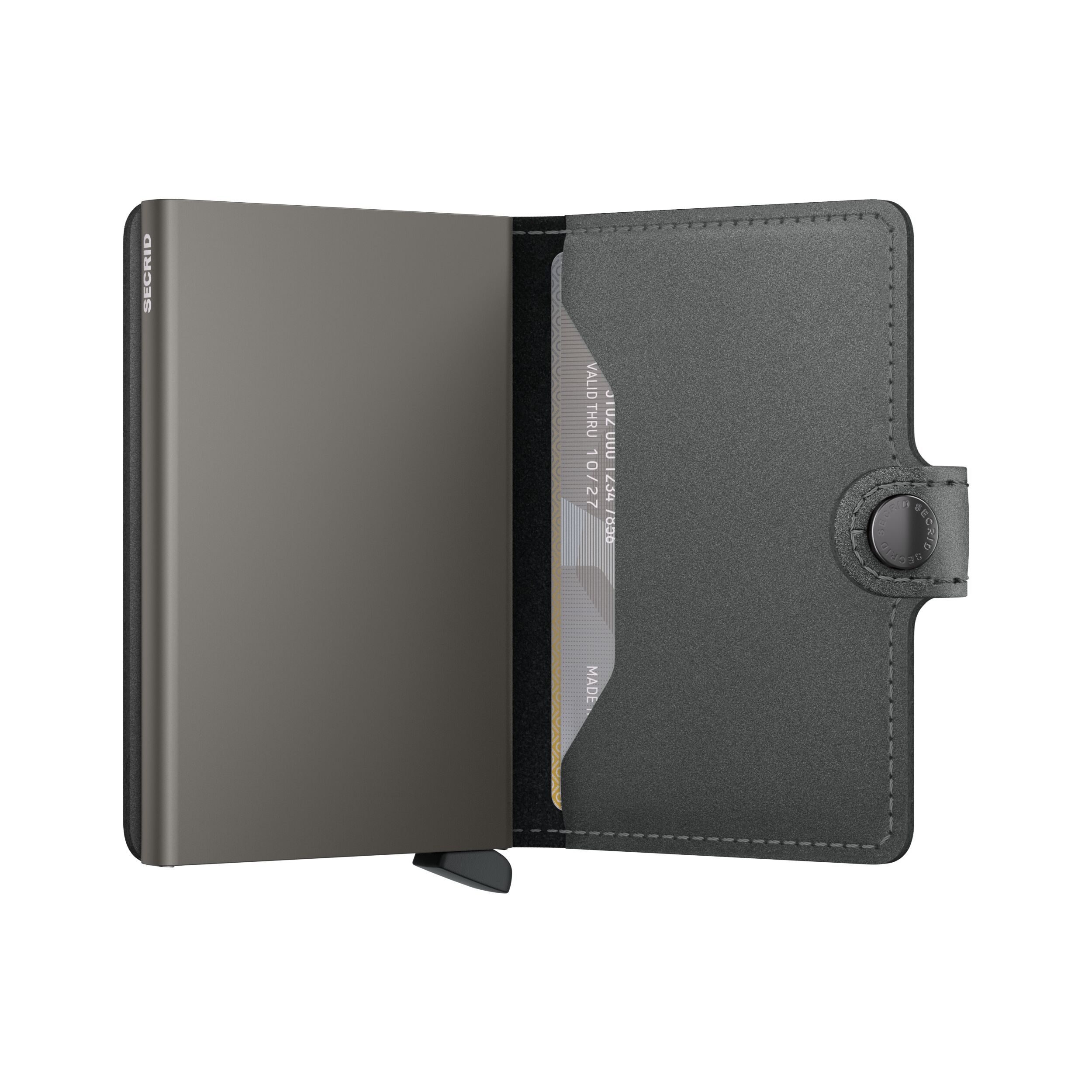 Secrid Miniwallet Matte Satin Steel – Schrägansicht