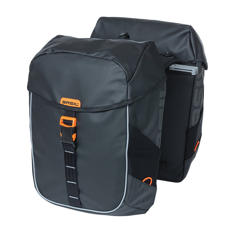 Basil Doppelpacktasche Miles Tarpaulin MIK schwarz orange